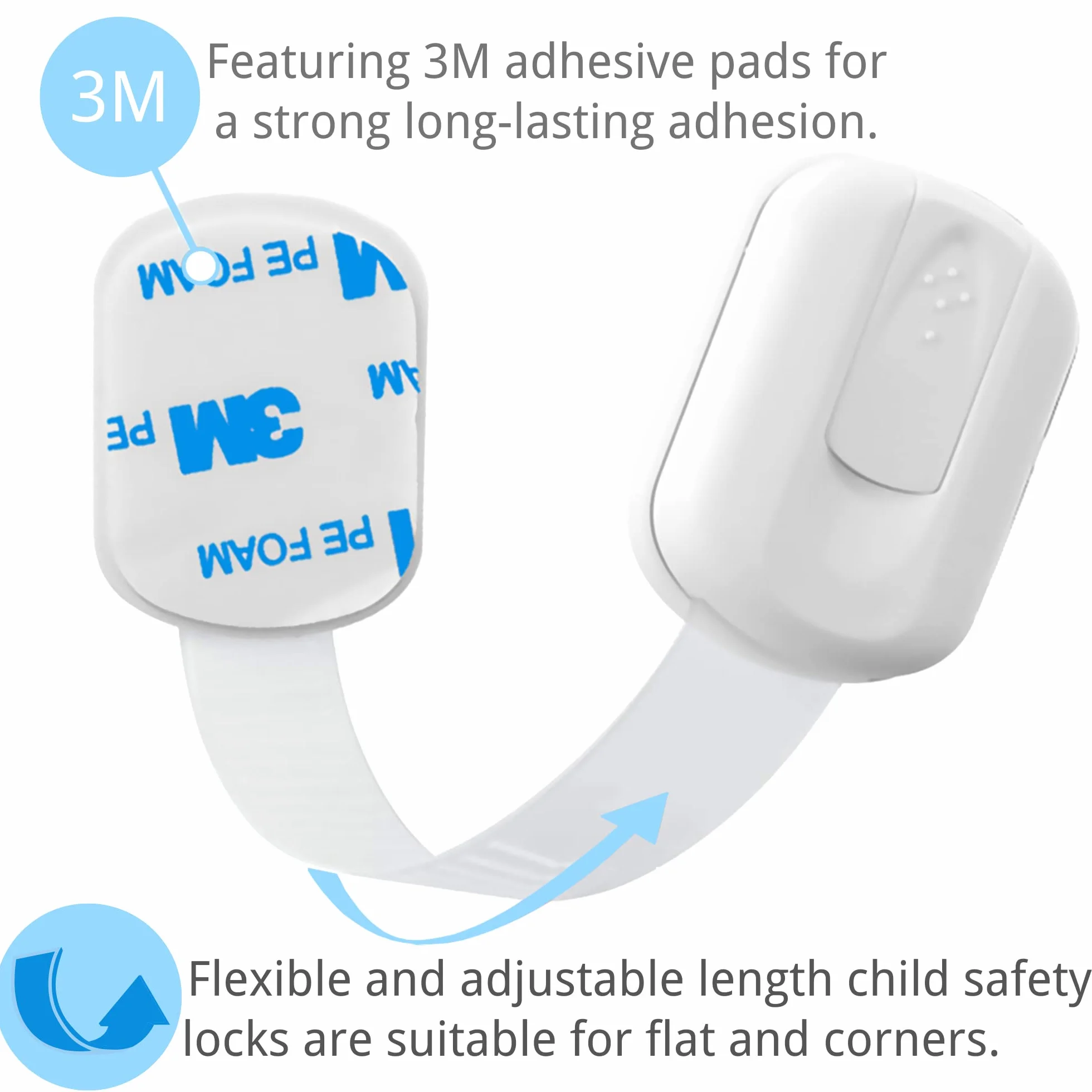 Lot de 10 Serrures de Sécurité Bébé pour Tiroirs et Armoires Lubibi, Ajustable Facile à Installer