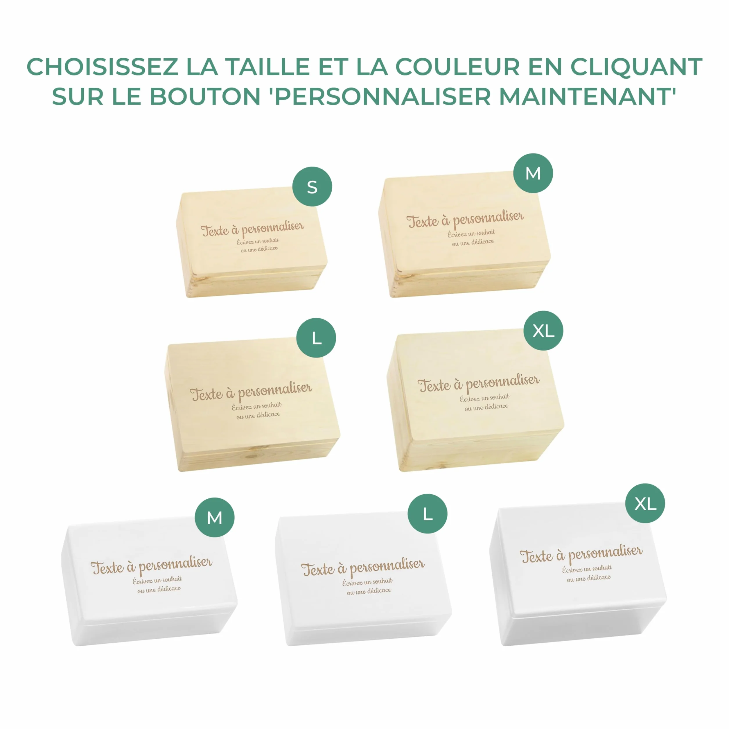 LAUBLUST Boîte à souvenirs bébé personnalisée avec gravure - Cadeau de naissance en bois naturel ou blanc FSC®