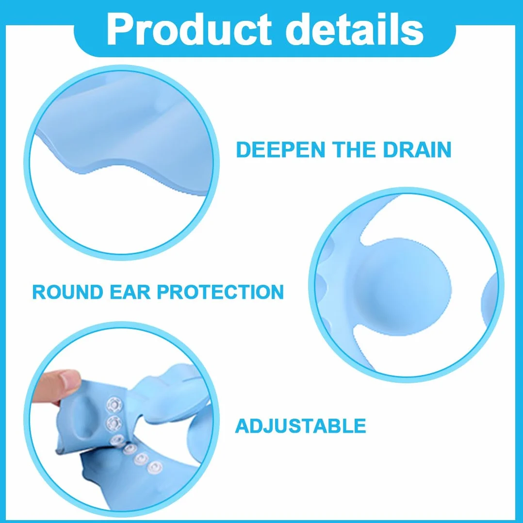 Bonnets de douche pour enfants réglables, protection yeux et oreilles, lot de 2