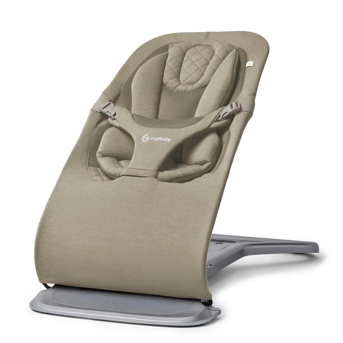 Bouncer Evolve 3-en-1 d'Ergobaby, Transat ergonomique pour nouveau-nés de la naissance à la petite enfance, balancelle avec insert pour nouveau-né (2,5 kg - 13,2 kg) (Soft Olive) | Transat Bébé Multi-Positions avec Hauteurs Réglables, Harnais Sécurisé et