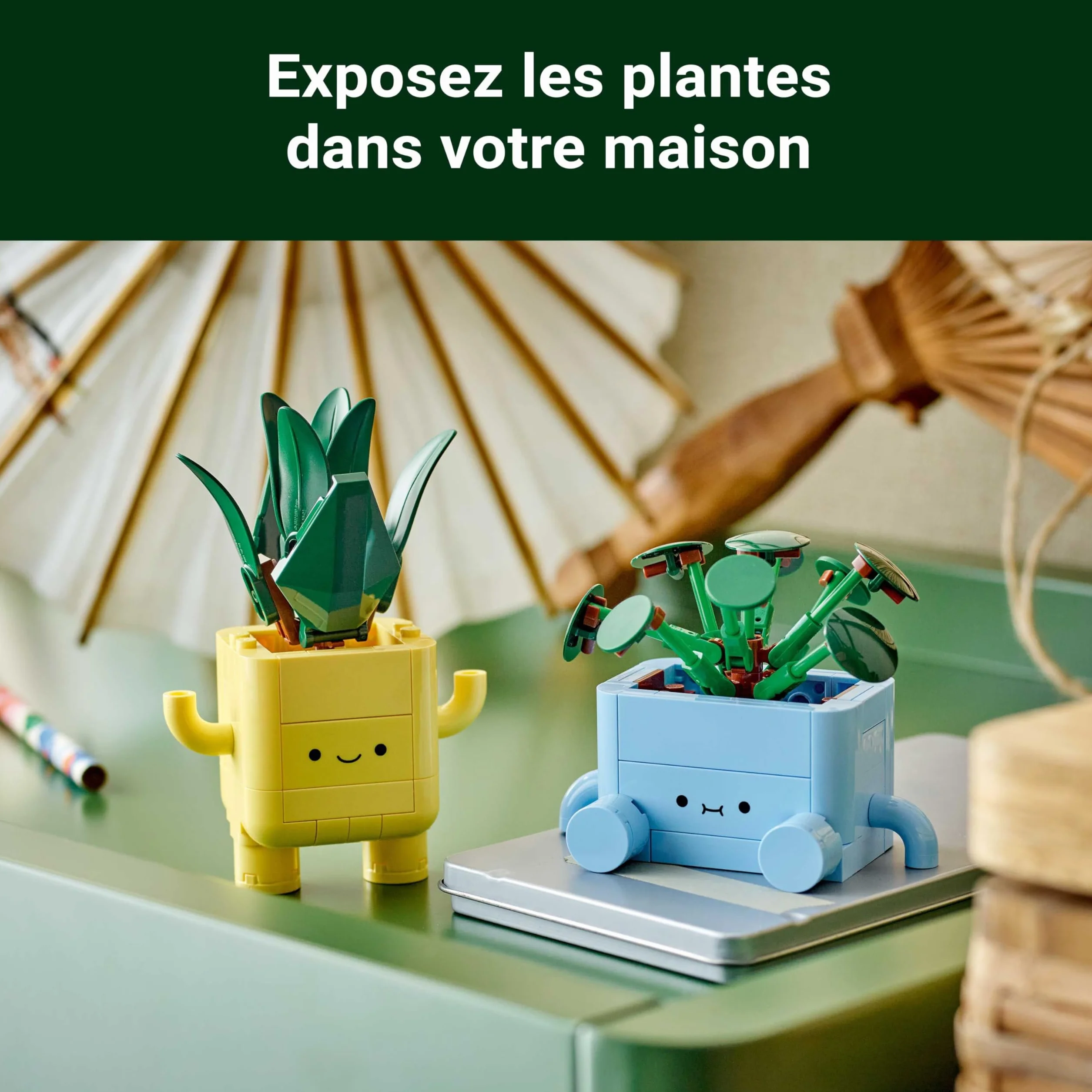 LEGO Botanicals Petites Plantes Souriantes 10349 - Jouet Loisirs Créatifs - 2 Plantes Artificielles avec Pots Fleurs Colorés & Visages Interchangeables - Cadeau Nature pour Fille dès 9 Ans
