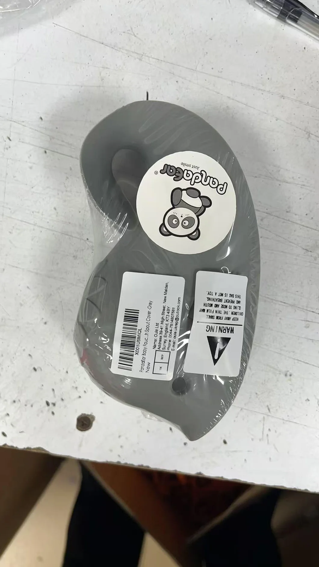 PandaEar Cache de Bec de Bain Bébé, Protection Douche Baleine Gris