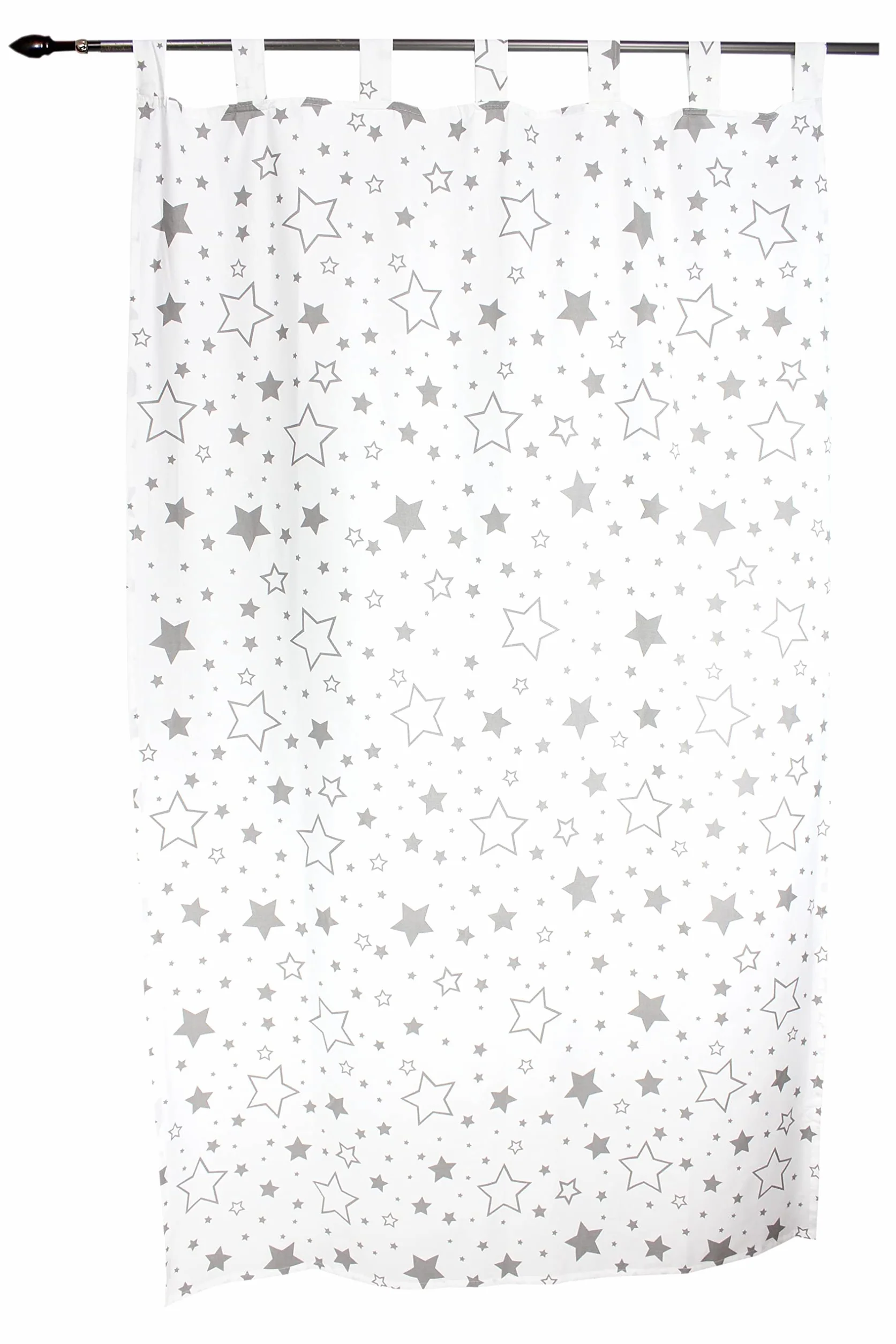 TupTam Rideaux pour Chambre d'enfant avec Passants 2 pcs, Gris/Galaxy, 155x95 cm