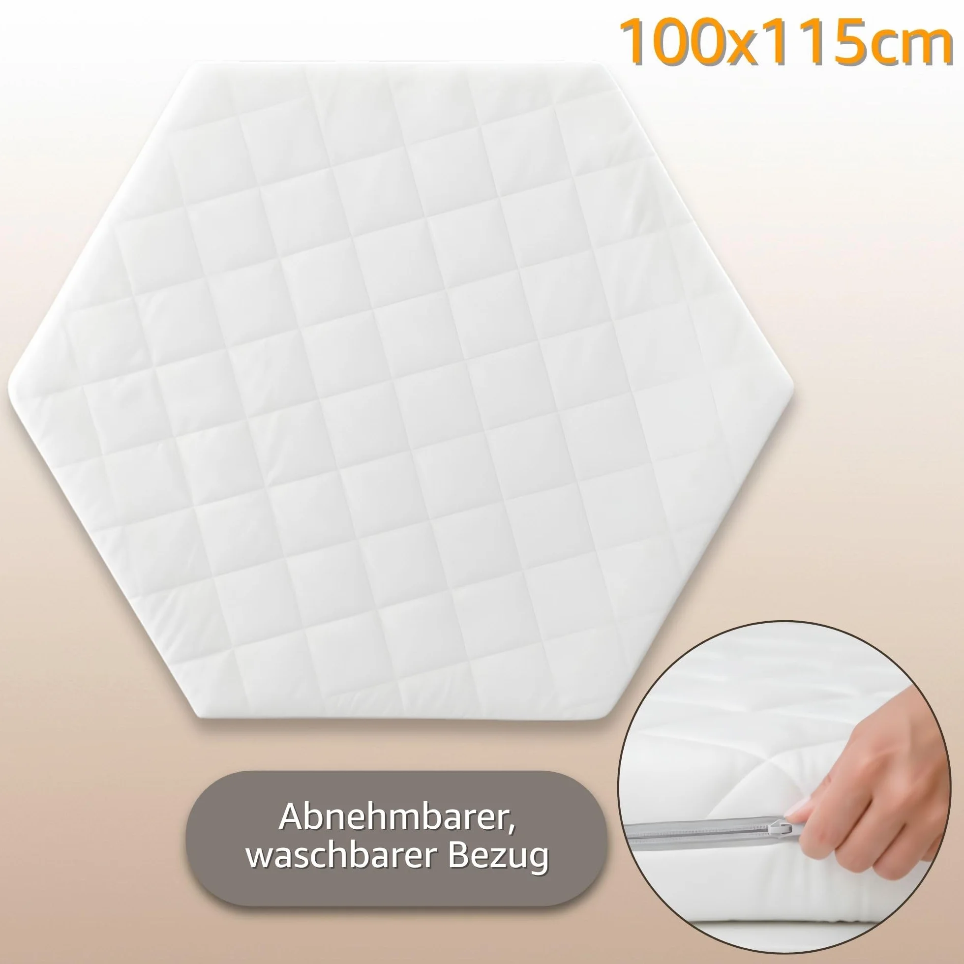 Totsy Baby Matelas de Parc Hexagonal 100x115 cm Oeko-Tex – Tapis de Jeu en Mousse pour Bébé