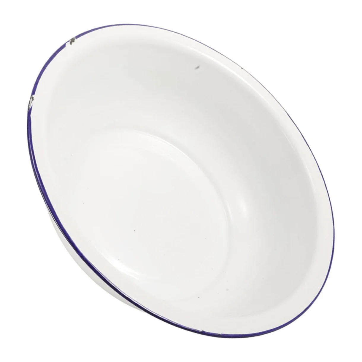 Bassin Grosse Capacité Émail Blanc Vintage pour Bain de Pieds Facile à Nettoyer