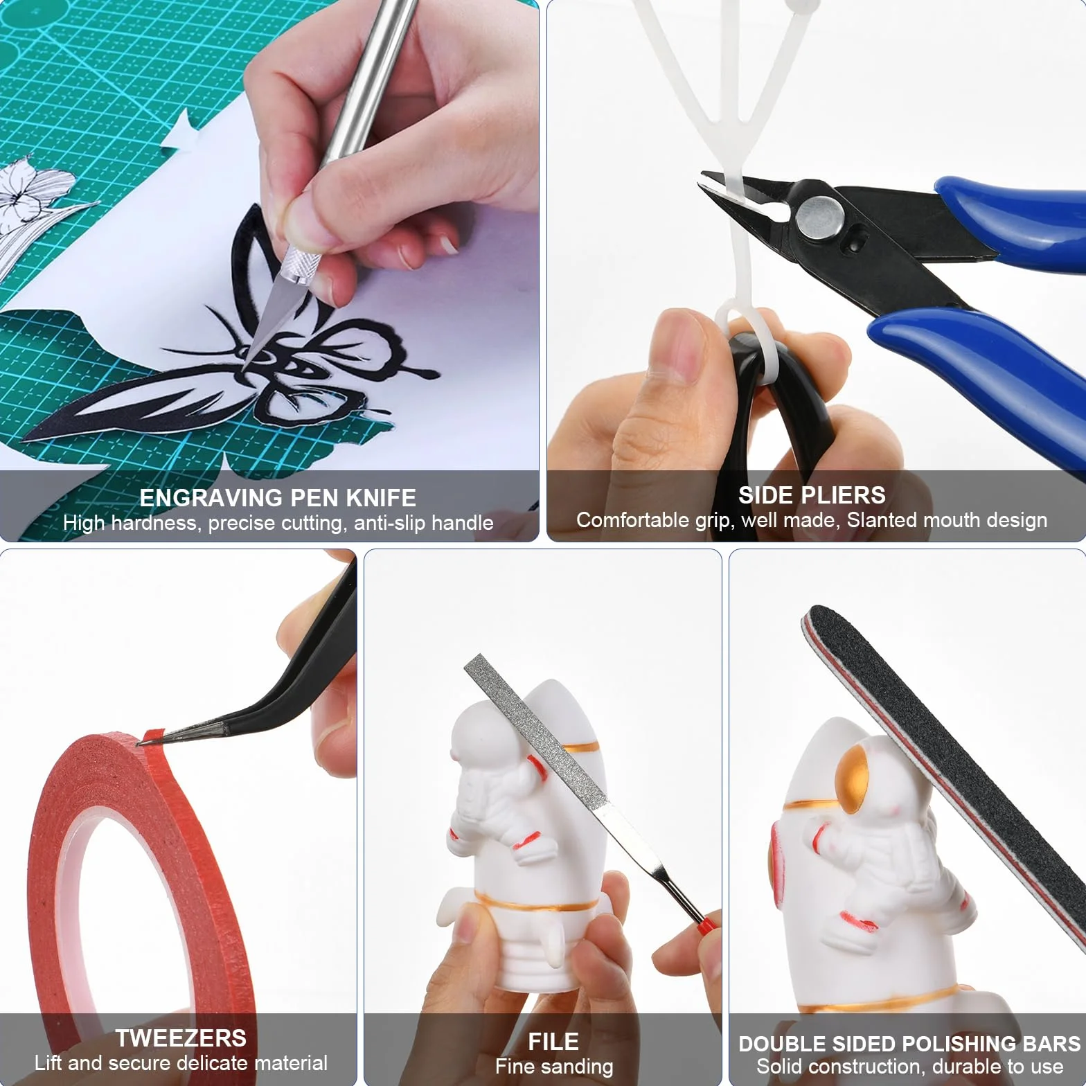 HOTUT Outils de Modélisme 14 Pièces Modeleur Basic Set pour Assemblage Construction Réparation