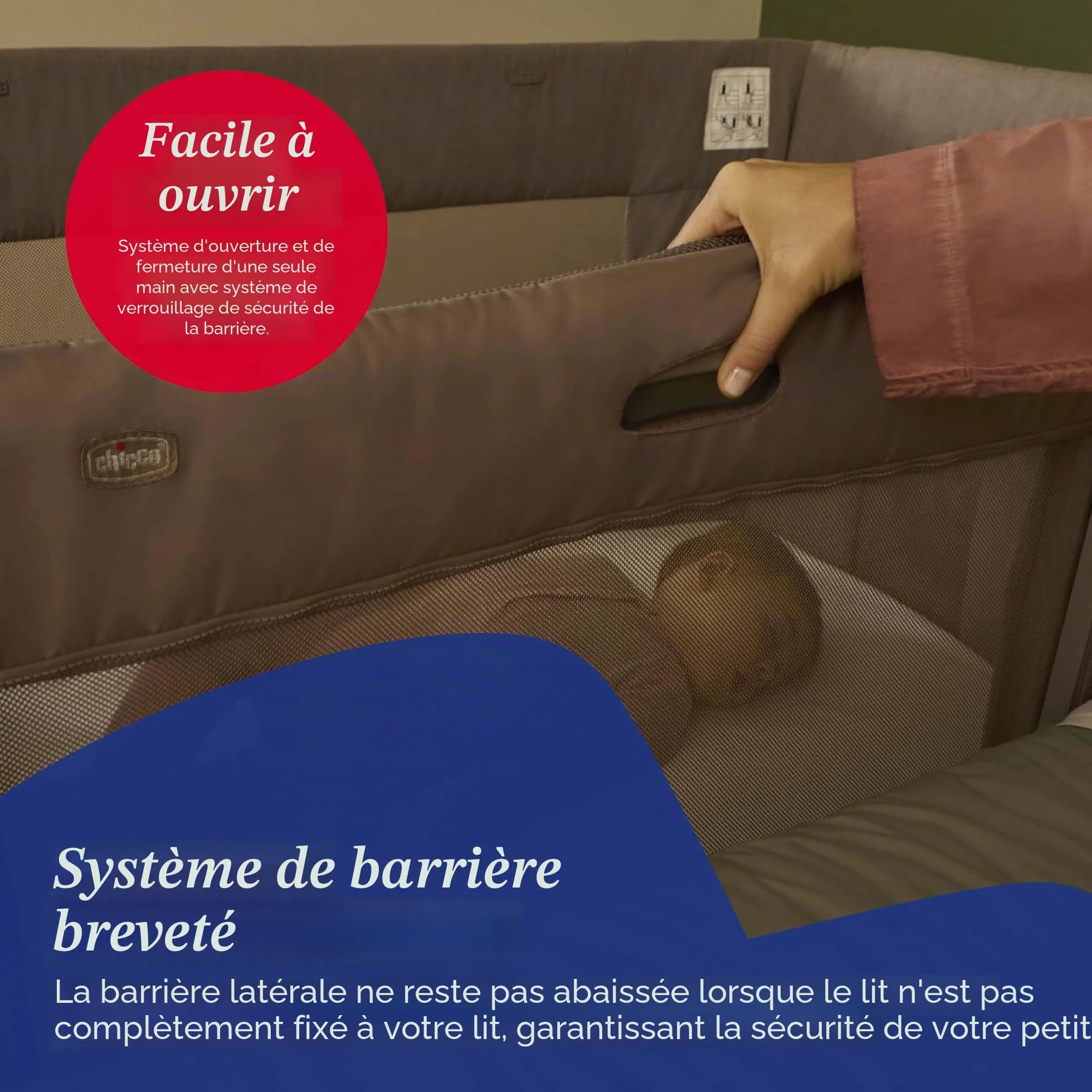 Chicco Next2Me Forever, Lit Bébé 3en1 jusqu'à 4 Ans (22 kg), Berceau avec Hauteur Réglable et Matelas Inclus