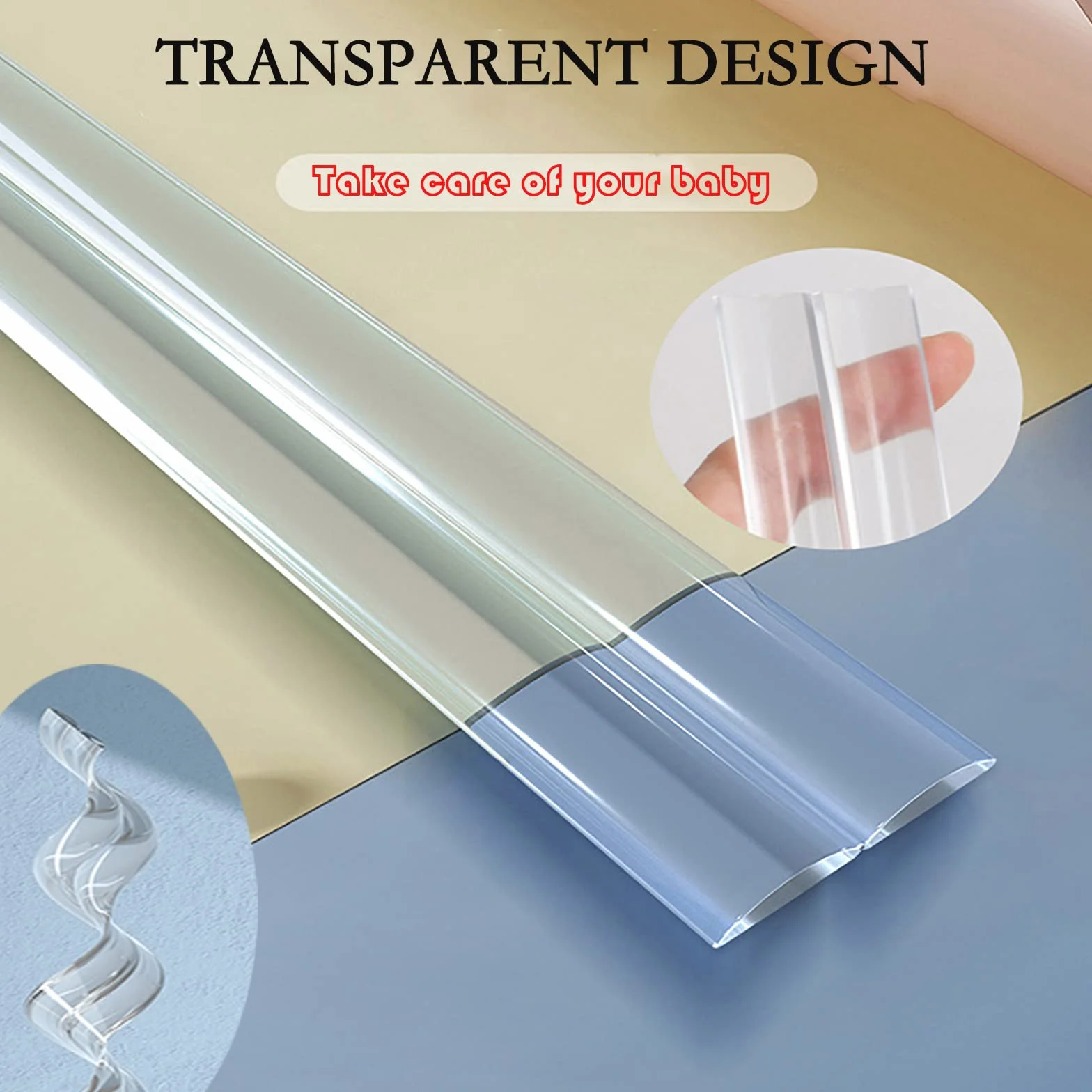 Protection Coin de Table Bébé 6/4/2 Mètres PVC Transparent Pré-adhésif Protecteur Bords Meubles