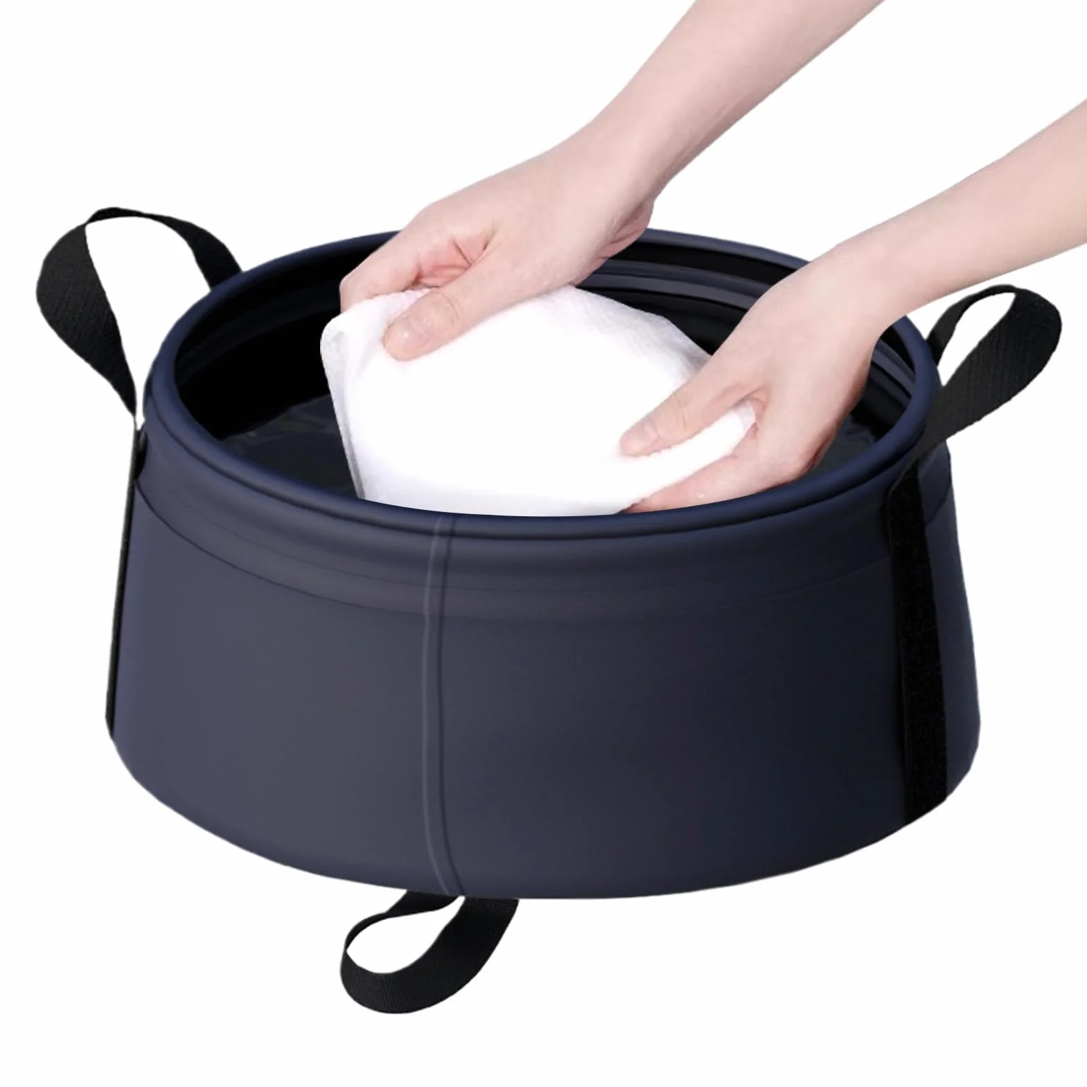 Bassin de Lavage Pliable Évier d'Extérieur Bac de Lavage Pliable avec Panier Rangement