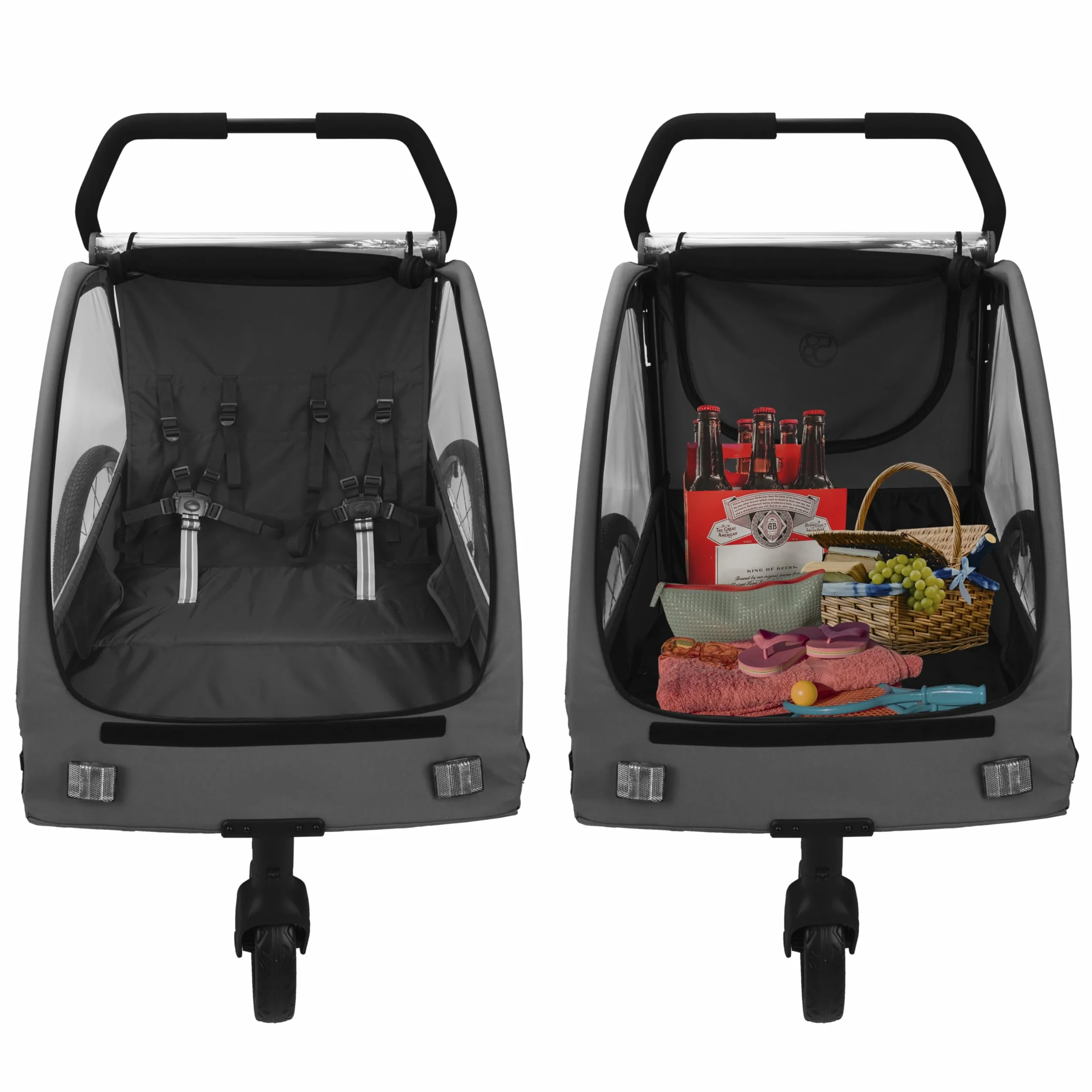 509 Trailer II Multi Use Bicycle Trailer for Kids Pet Cargo Convertible 3-Wheel Push Wagon Max Load 50kg Raincover