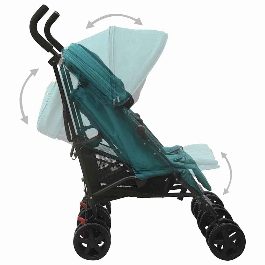 Poussette double avec 12 roues, pliable