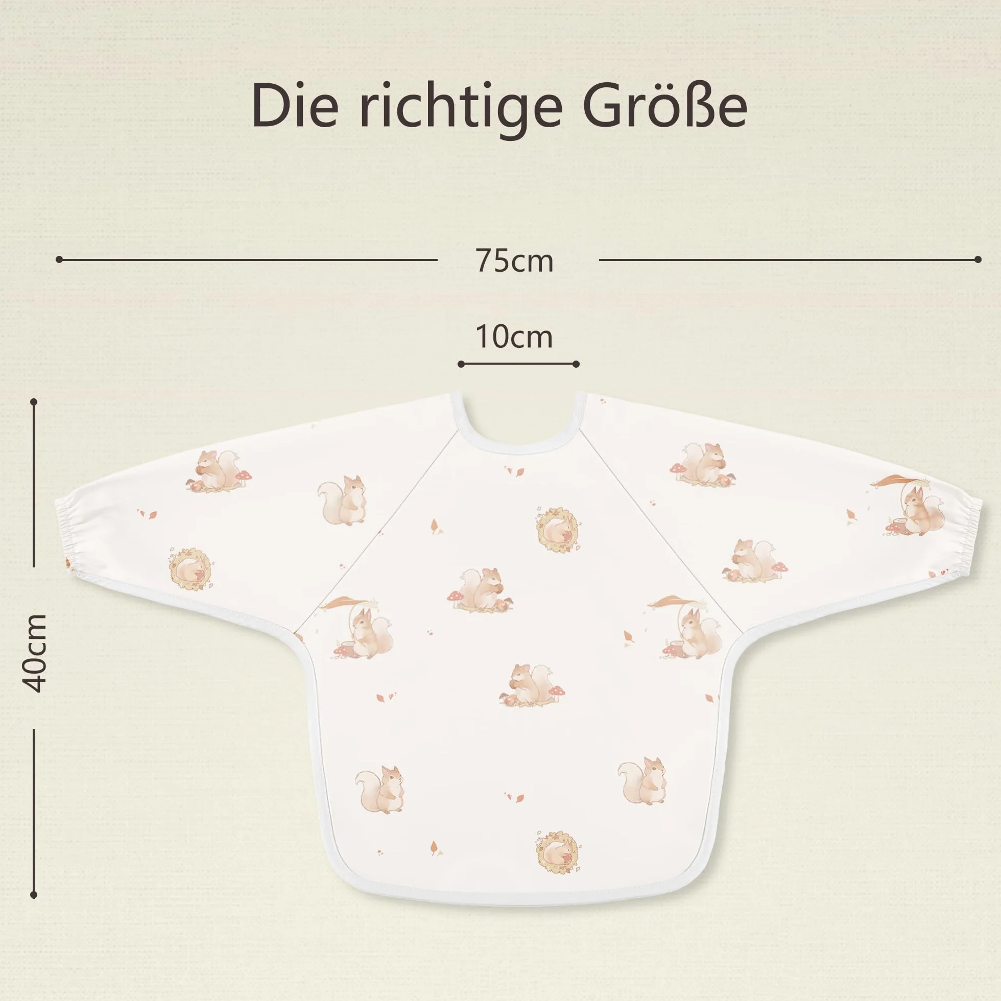 bearmoss Bavette de Sevrage Avec Manches Longues Bébé Imperméable Lavable en Machine