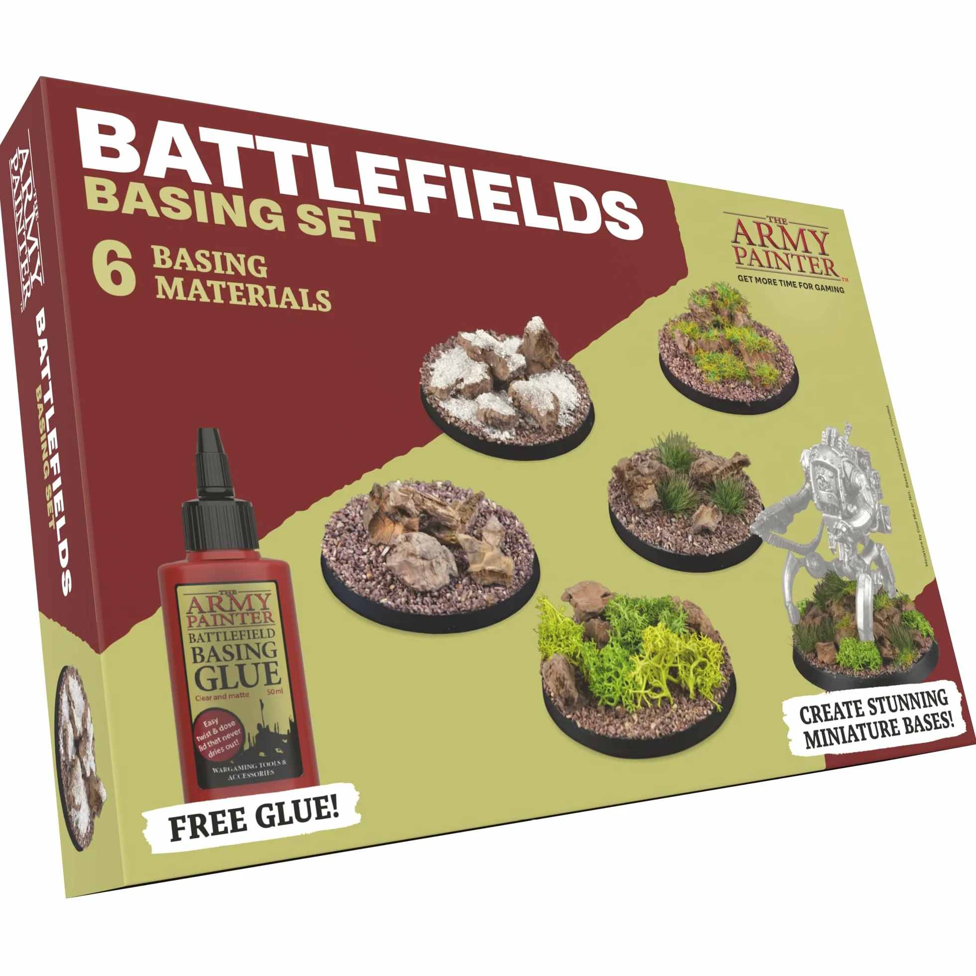 The Army Painter Battlefields Basing Set Kit Maquette 50ml Colle Pva 35 Touffes Vertes 1 Boîte Herbe Maquette