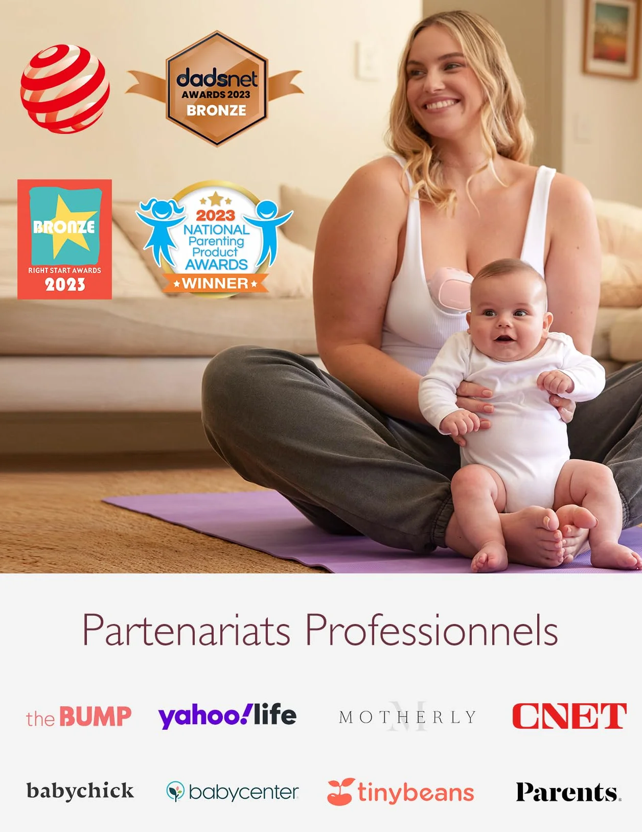 Momcozy S9 Pro Tire-lait Électrique Mains Libres, Batterie Longue Durée, Écran LED, Portable 2 Modes 9 Niveaux 24mm Rose