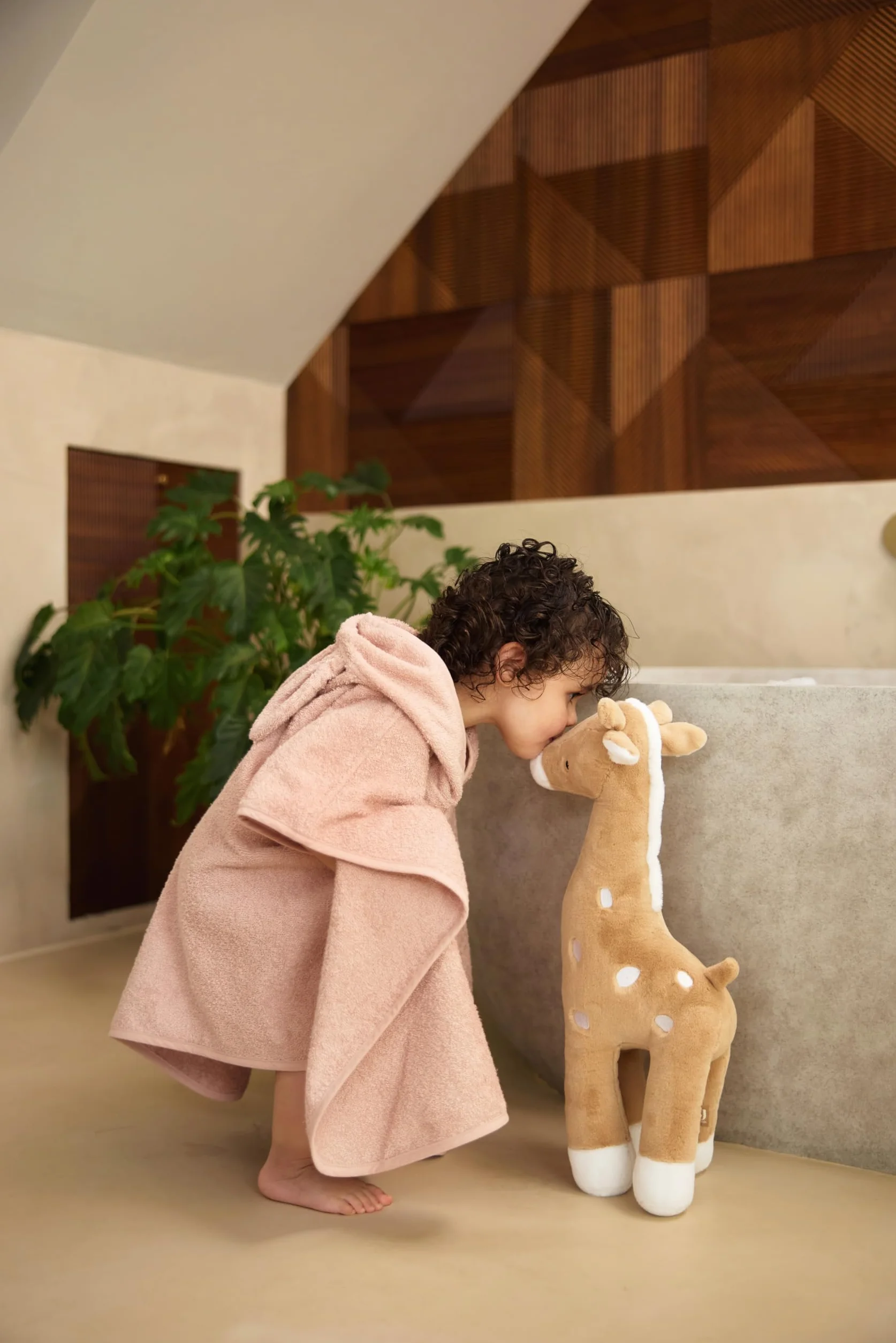Jollein Poncho de bain enfant 1-4 ans Terry rose sauvage 100% coton Oeko-Tex capuche oreilles