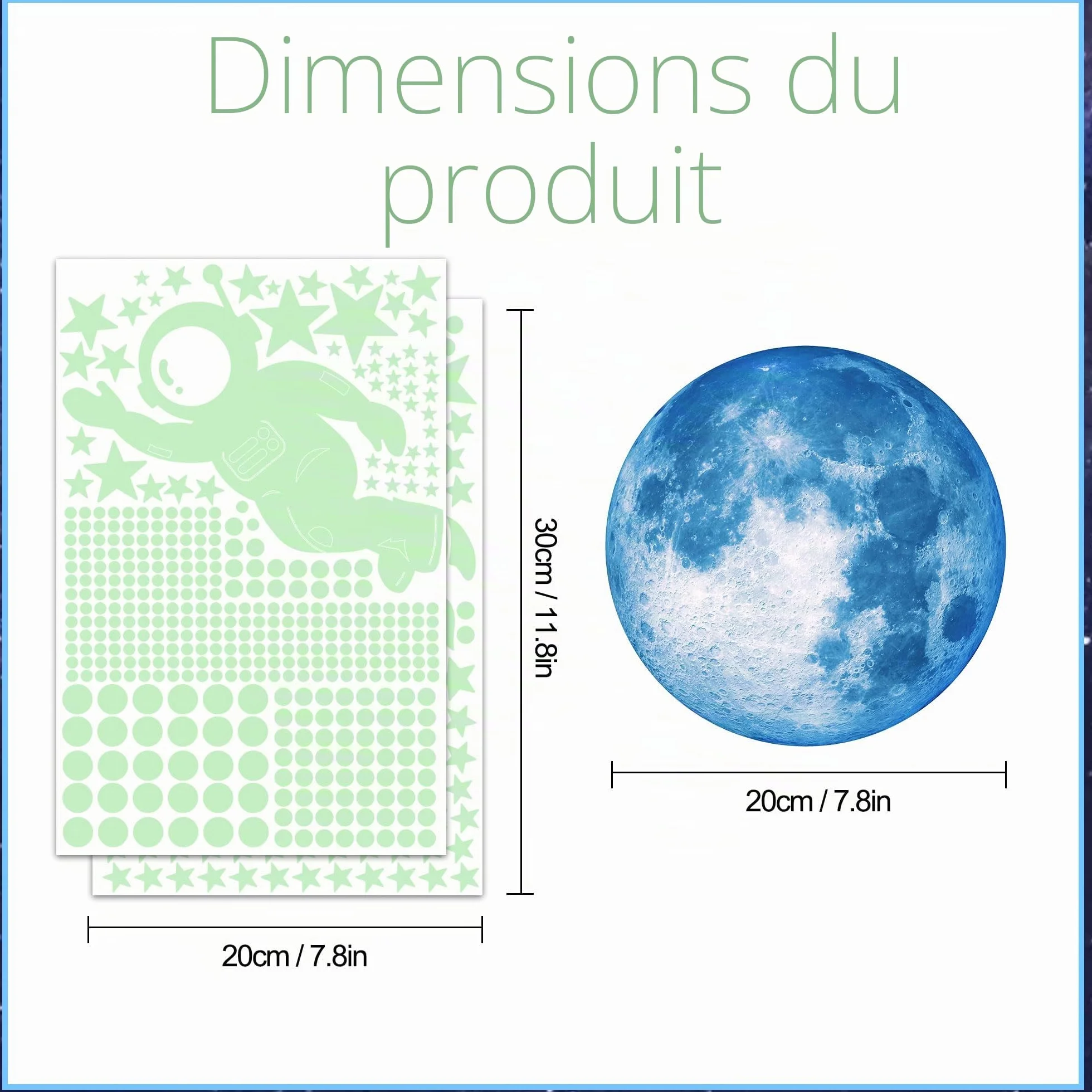 Autocollants Planètes Phosphorescentes 531 Pièces Stickers Muraux Décoration Chambre Enfants