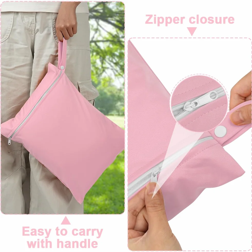Sac Linge Sale Étanche Lavable avec Poignée et Fermeture Éclair pour Maillots de Bain Mouillés