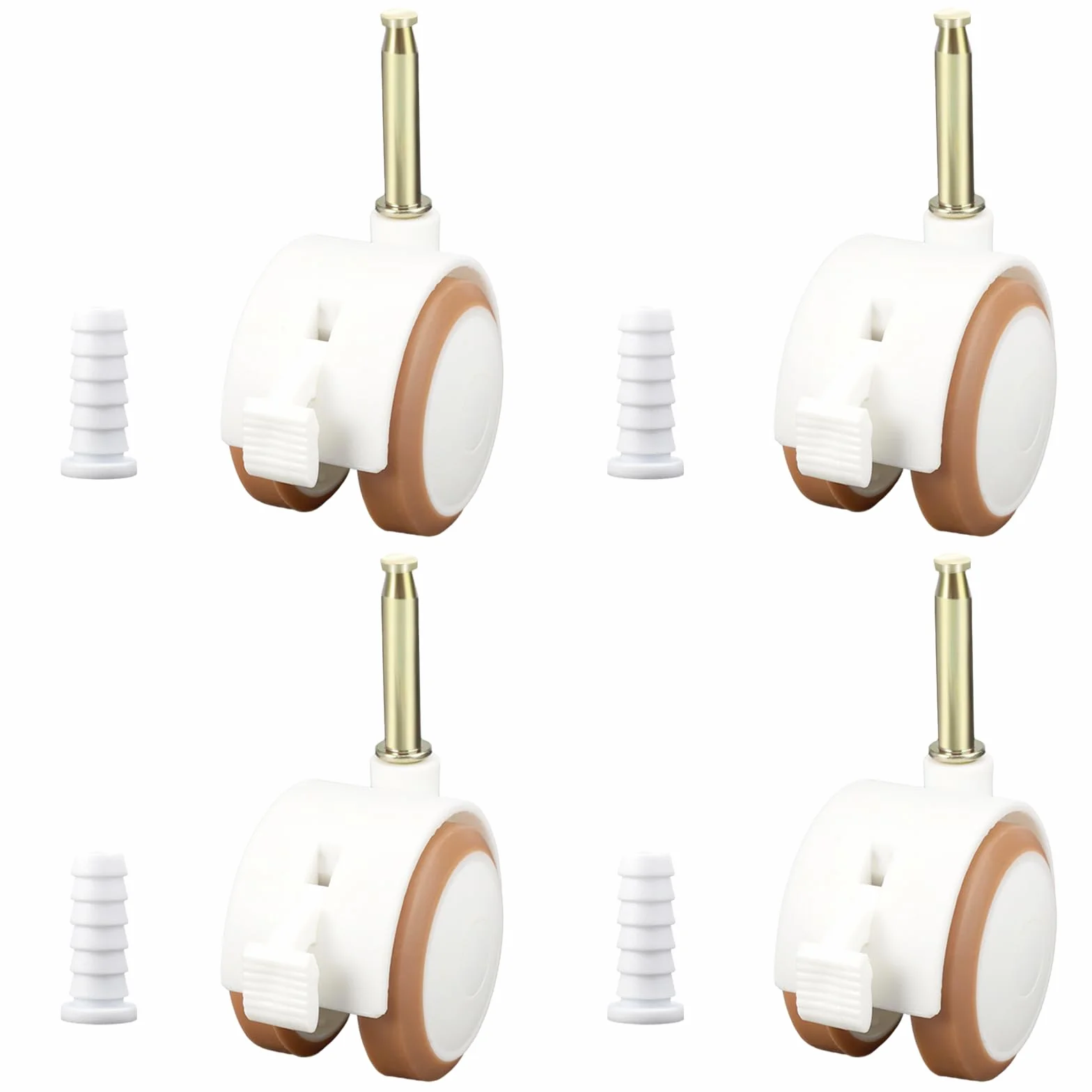 Roulettes pour Meubles d'Enfants Silencieuses en Caoutchouc avec Frein Pivotantes 360° pour Lit Bébé Chaise (Blanc)