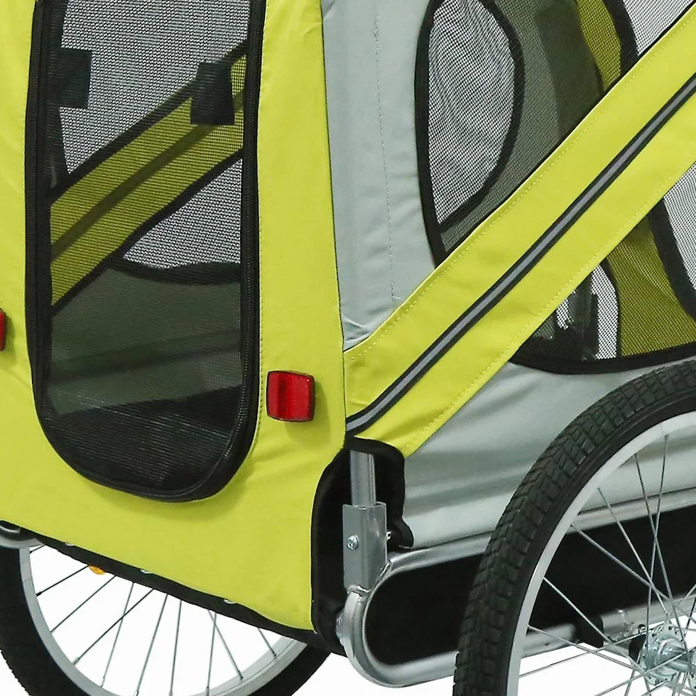 Remorque vélo 2 en 1 Chariot de Transport pour Animal de Compagnie Enfant Bébé 2 Places