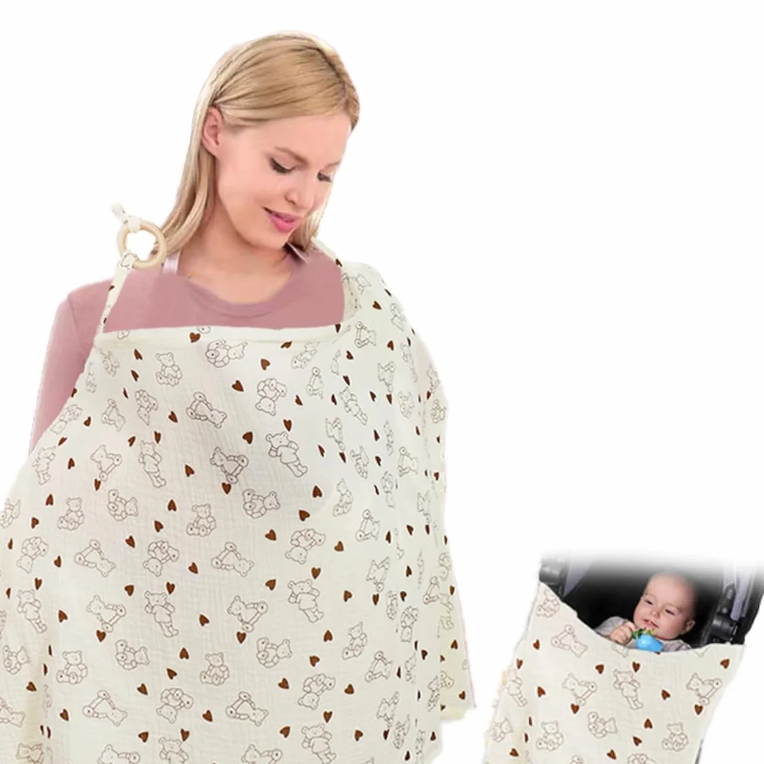 Mousseline Tissu d'allaitement en coton pour bébé Respirant et léger