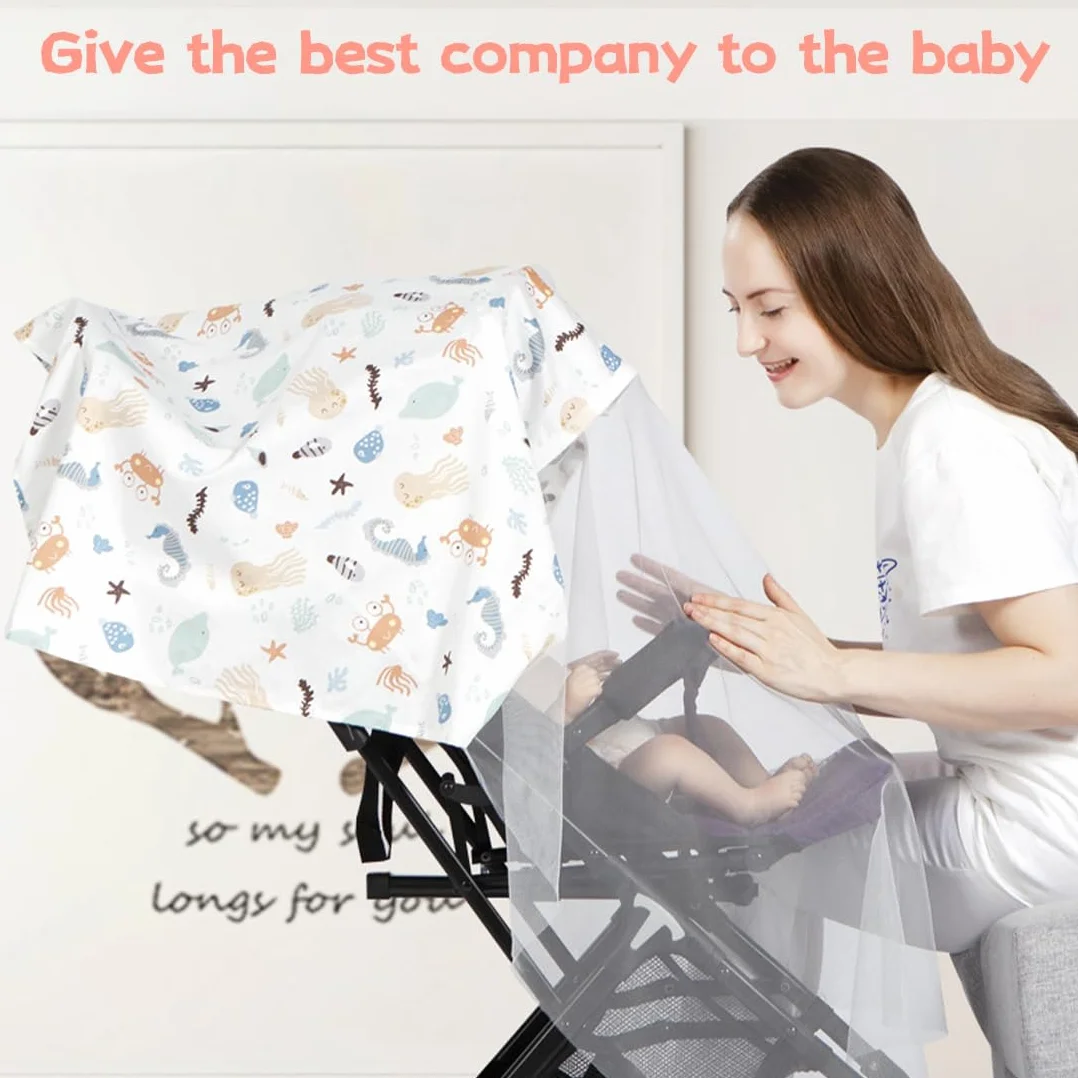 Tablier Allaitement Mousseline Bébé Grande Housse Cape Anneau Rigide Coton