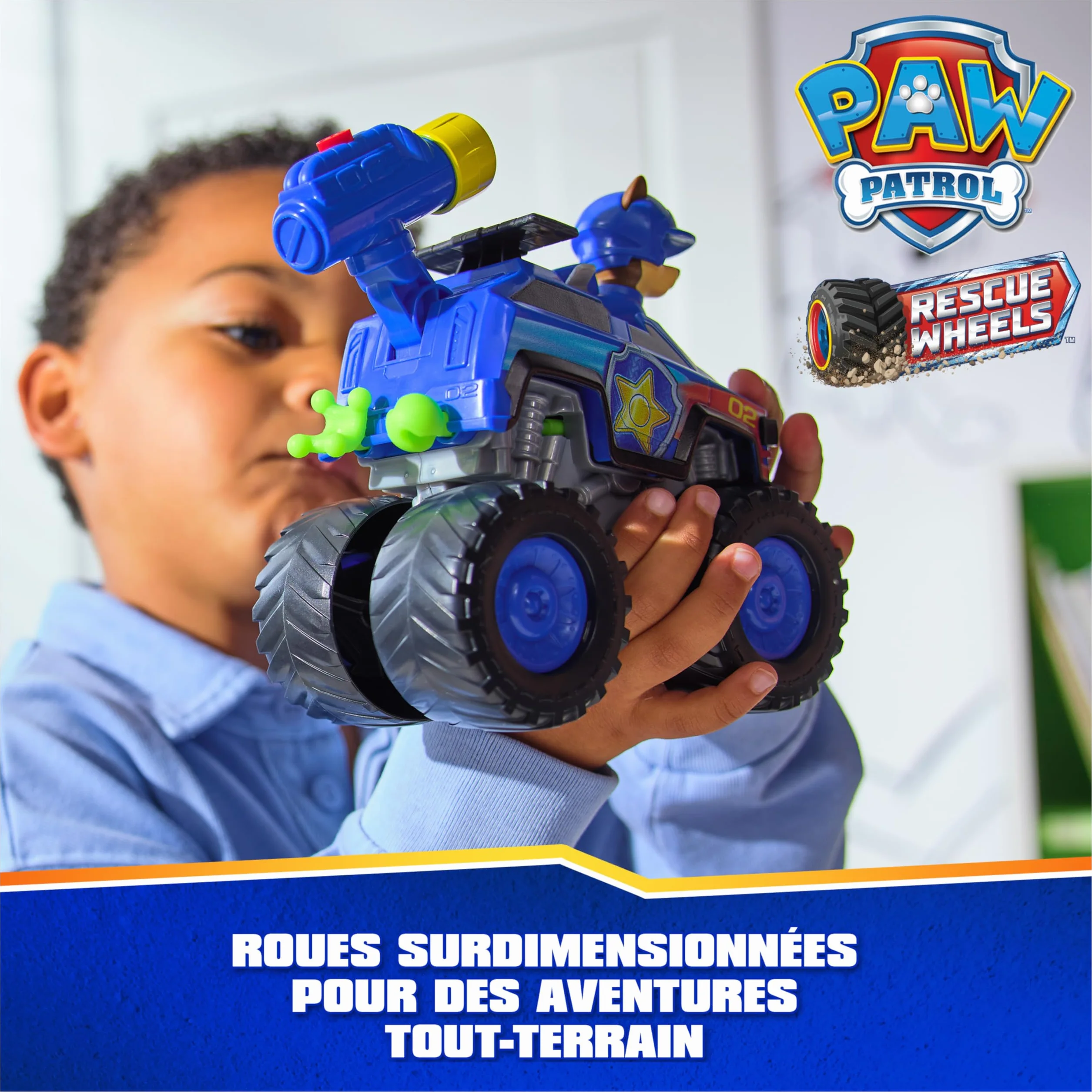 Paw Patrol Pat Patrouille Chase Rescue Wheels Véhicule Figurine Voiture À Collectionner 2 Projectiles Tout-Terrain Jouet Enfant 3 Ans+