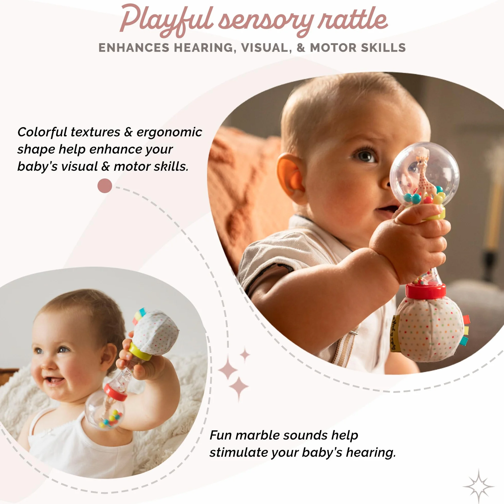 Sophie la Girafe Coffret Cadeau Naissance Hochet Soft Maracas Set d'Activité Jouet à Mordiller Caoutchouc 100% Naturel