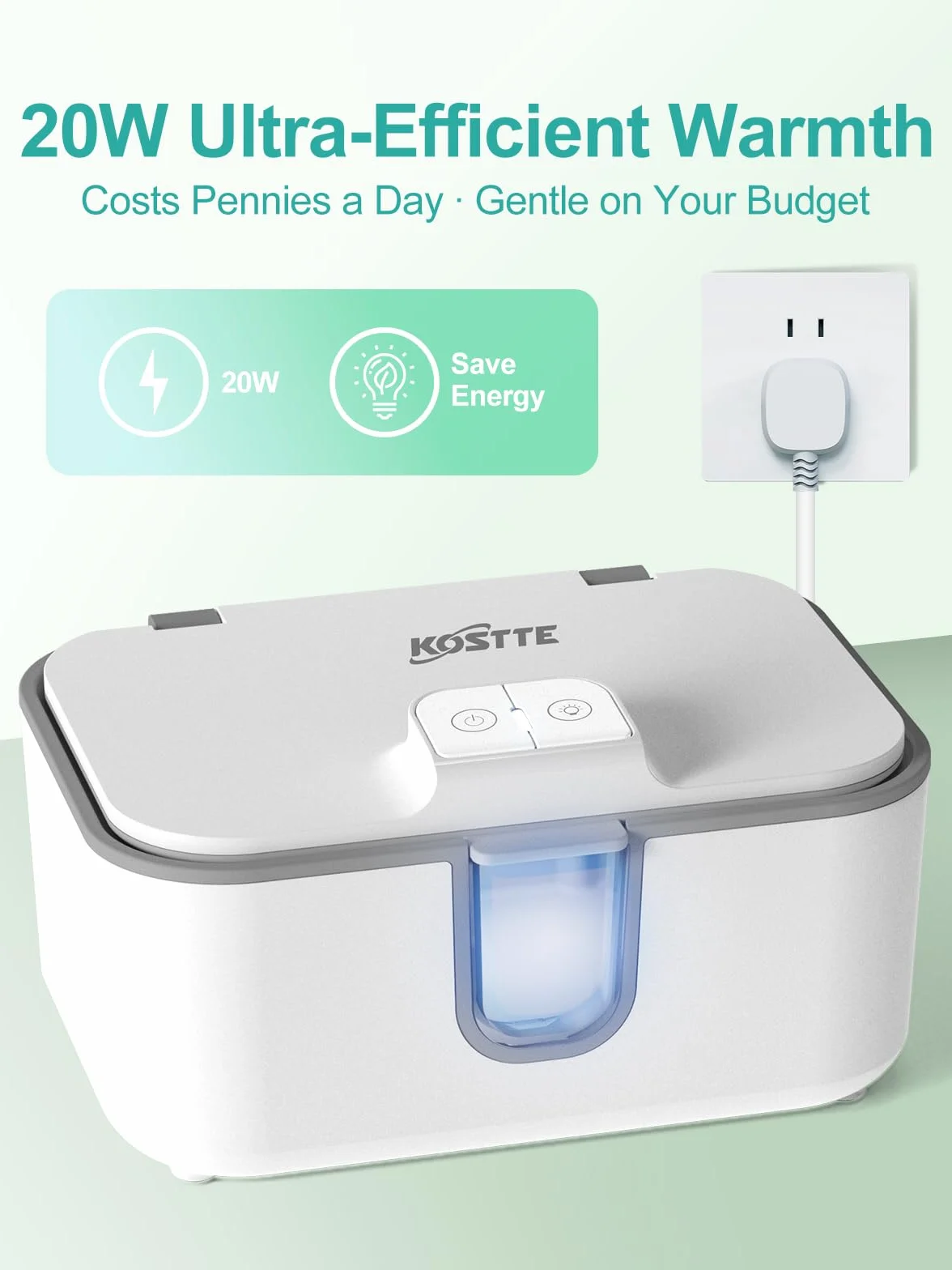 Chauffe-lingettes bébé distributeur grande capacité chauffe-couches veilleuse blanc