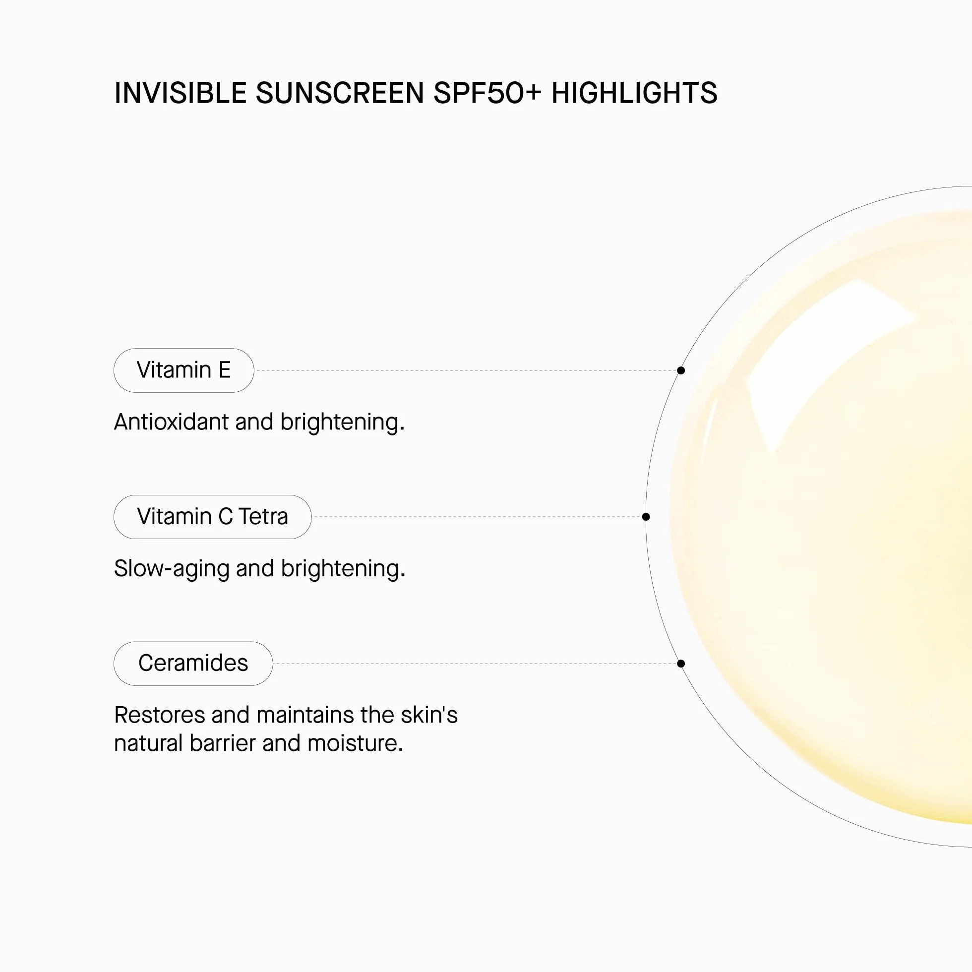 Transparent Lab Invisible Sunscreen SPF50+ 100 ml Crème solaire visage haute protection UVA/UVB lumière bleue Vitamine C Céramides Vitamine E texture sèche sans traces blanches