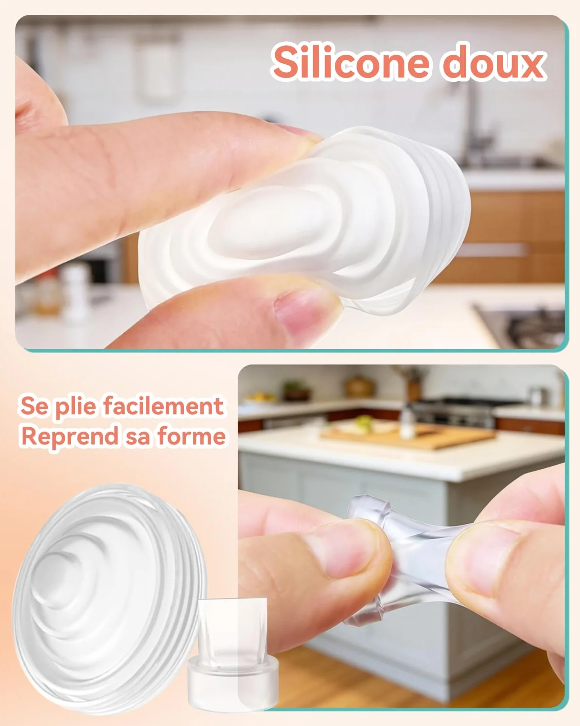 Clapet Anti-Retour Diaphragme Silicone Pièces Rechange Compatible Tire-Lait Momcozy M5 - Lot de 6