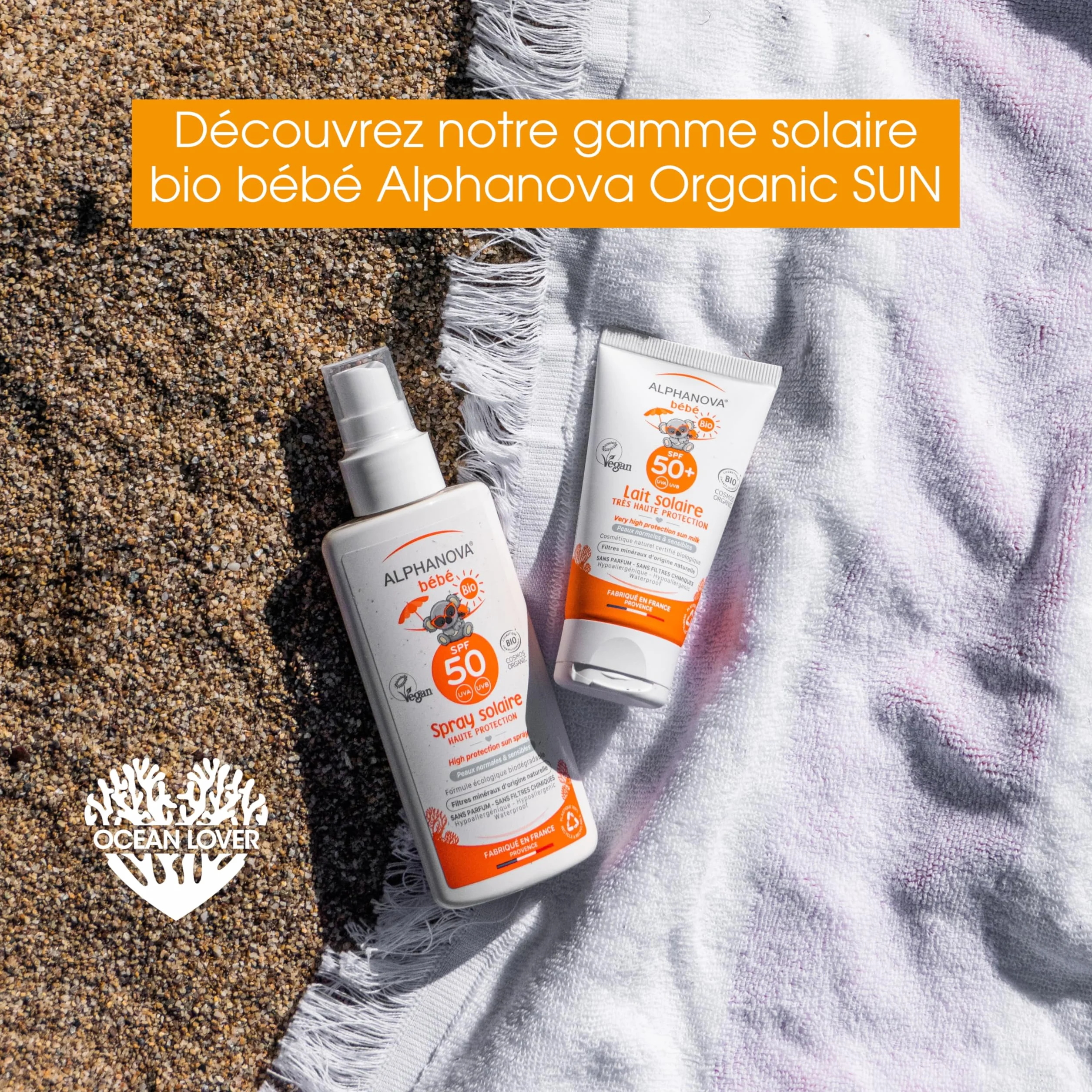 ALPHANOVA Crème solaire bébé SPF50+ Bio 50g
