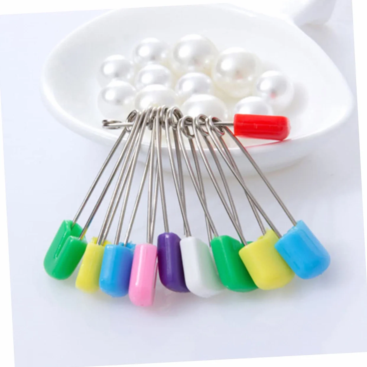 NUOBESTY Épingles de Sûreté en Acier et Plastique Lot de 100 pour Couche