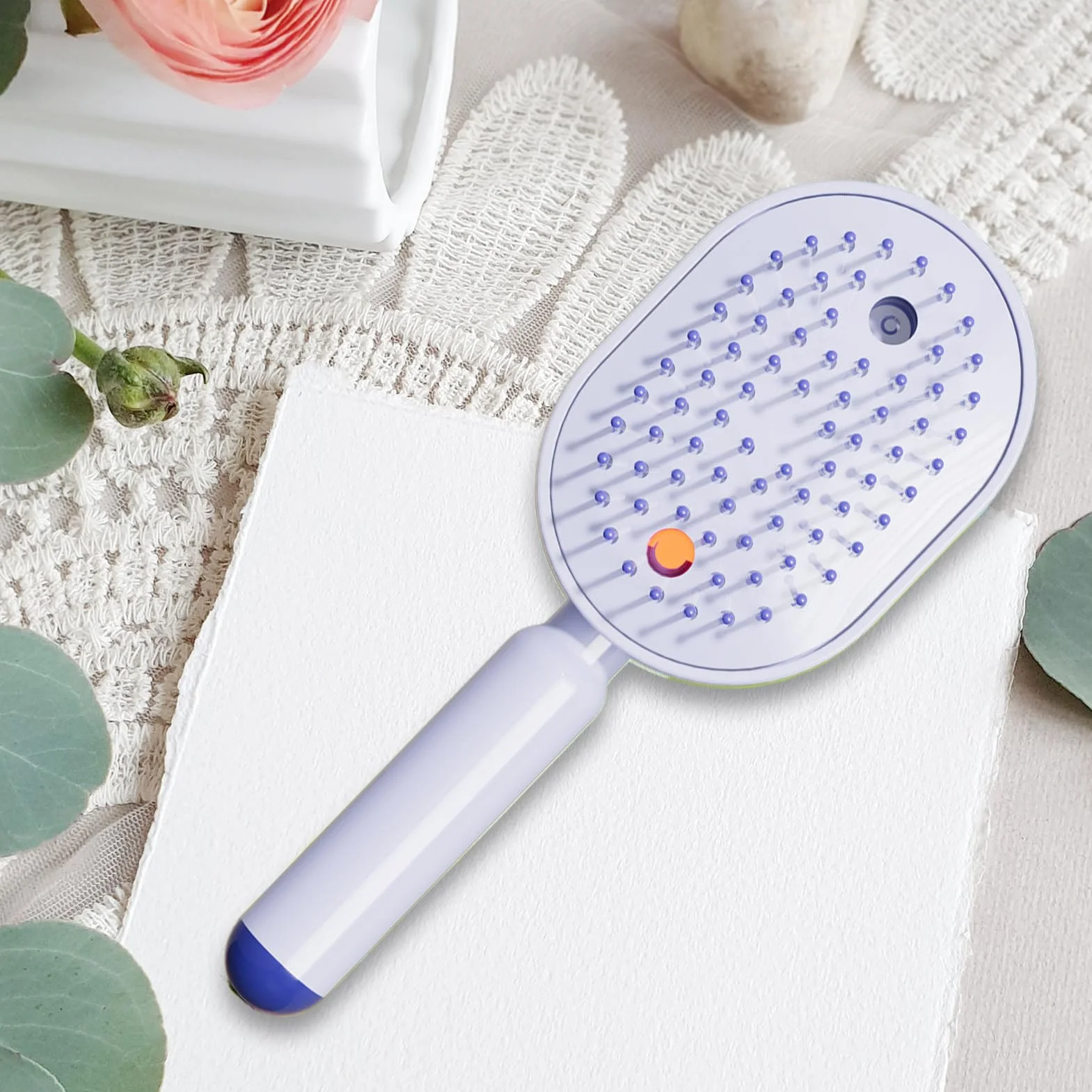 Brosse électrique démêlante par vibration coussin d'air rouge clair pour cheveux mouillés