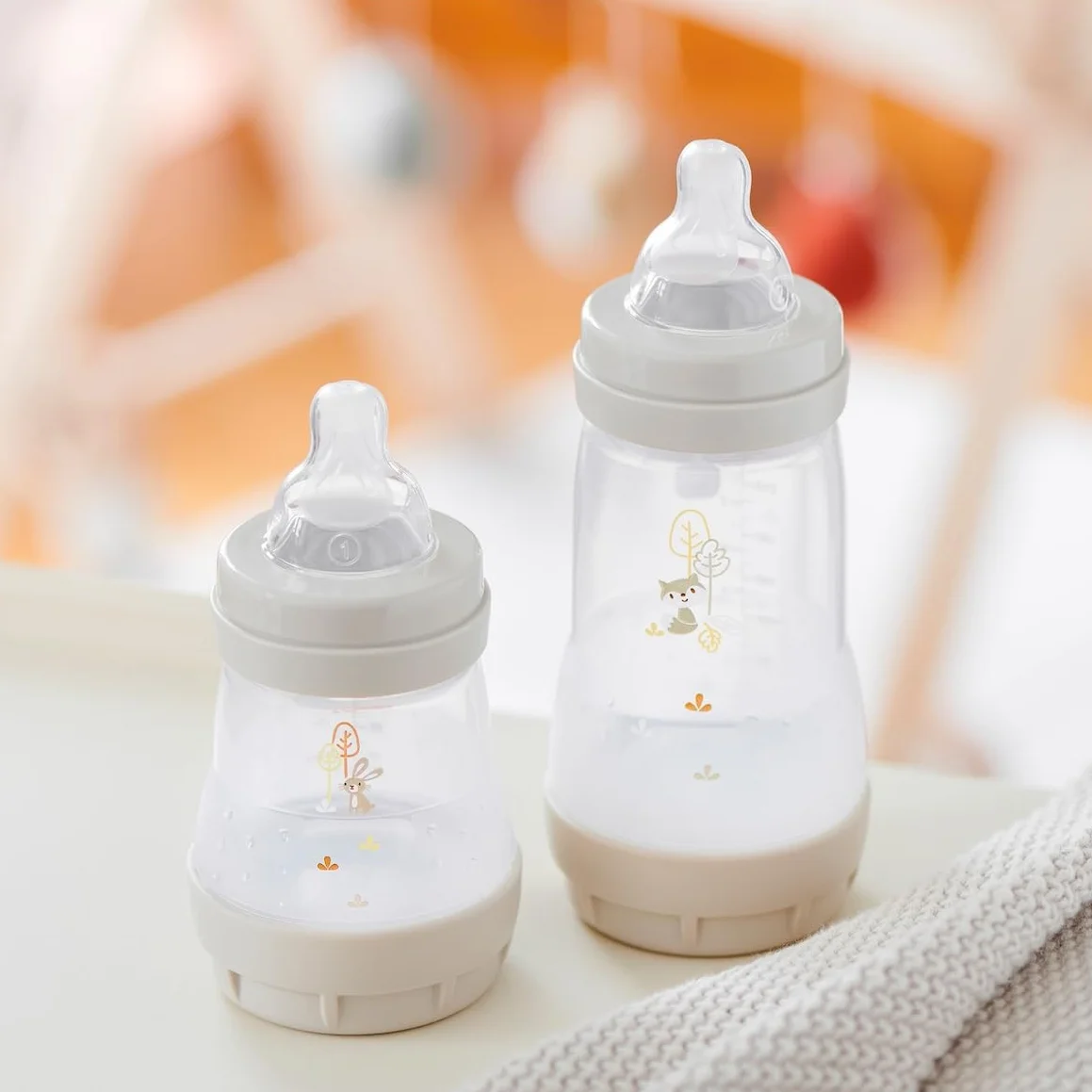 Lot de 2 biberons Easy Start Anti-Colique 0+ mois 160 ml Lilas + Sable pour bébé compatible allaitement