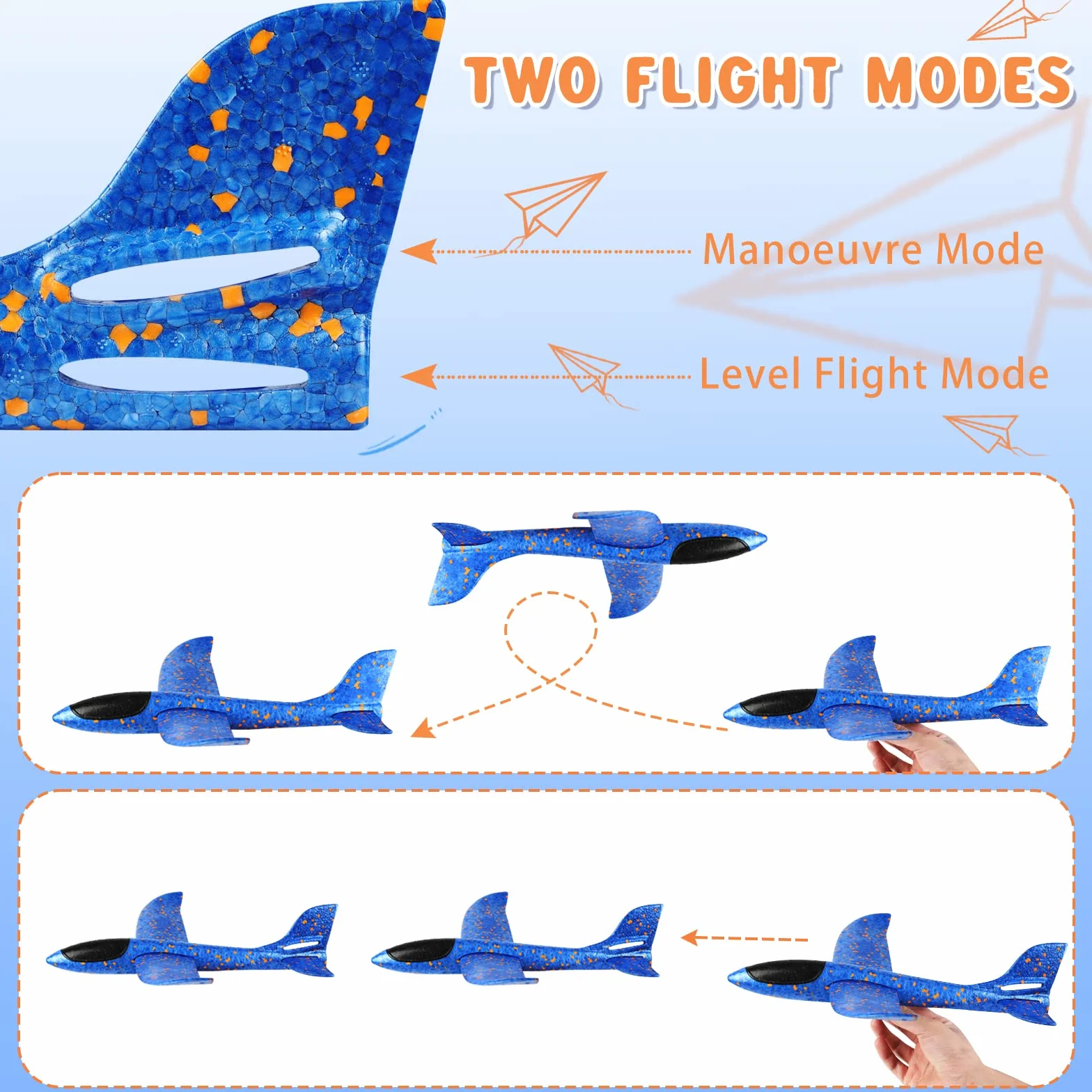Avion Polystyrene Planeur Enfants XXL Mousse Jouet 2 Pièces
