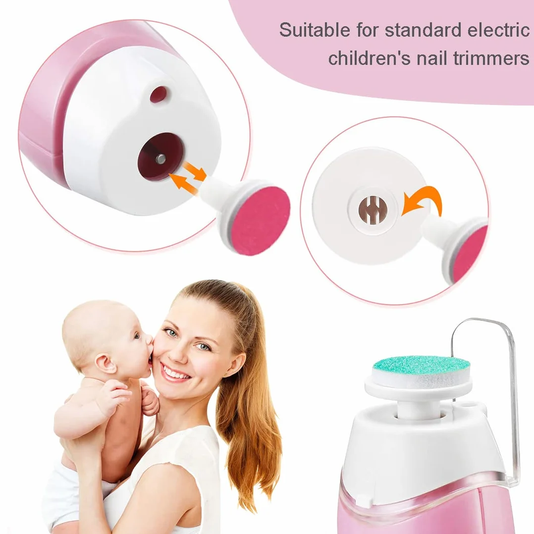 Lime à Ongles Électrique Bébé 12 Pièces Tampons Rechange Coupe-Ongles Kit Têtes Meulage Enfant Adulte