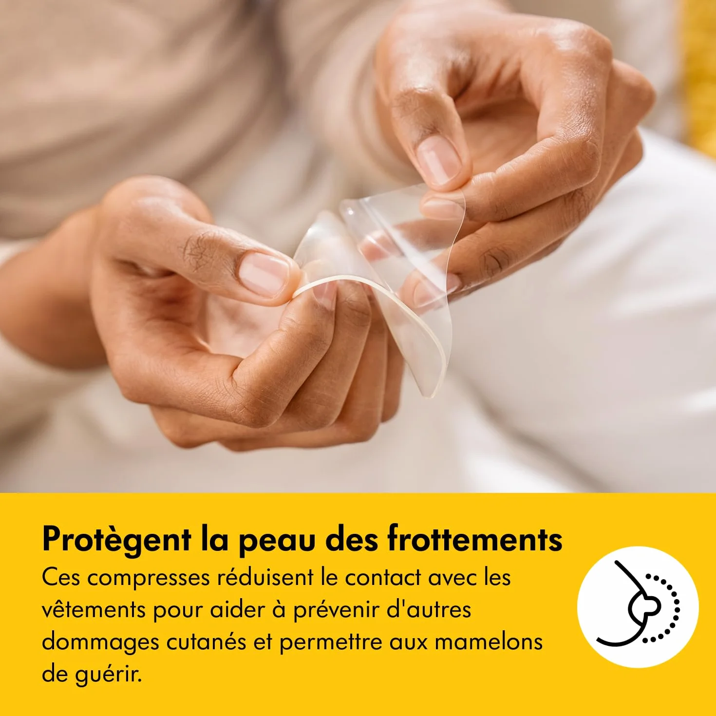 Medela Compresses hydrogel réutilisables pour mamelons douloureux, coussinets stériles, lot de 4