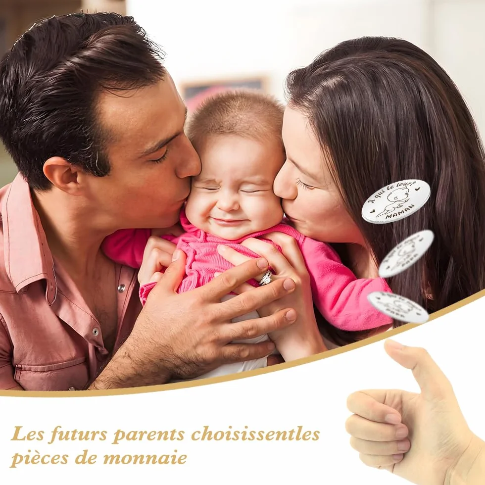 Pièce De Monnaie De Décision Cadeau Naissance Futur Parents Maman
