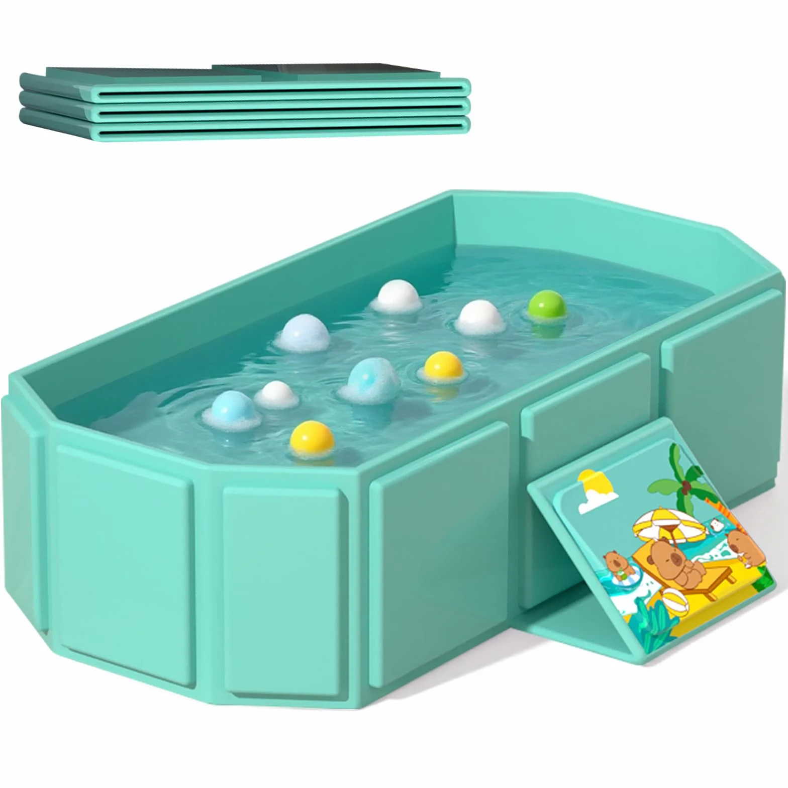 Baignoire pliable portable pour bébé 75 x 45 x 25 cm 0-6 ans vert menthe