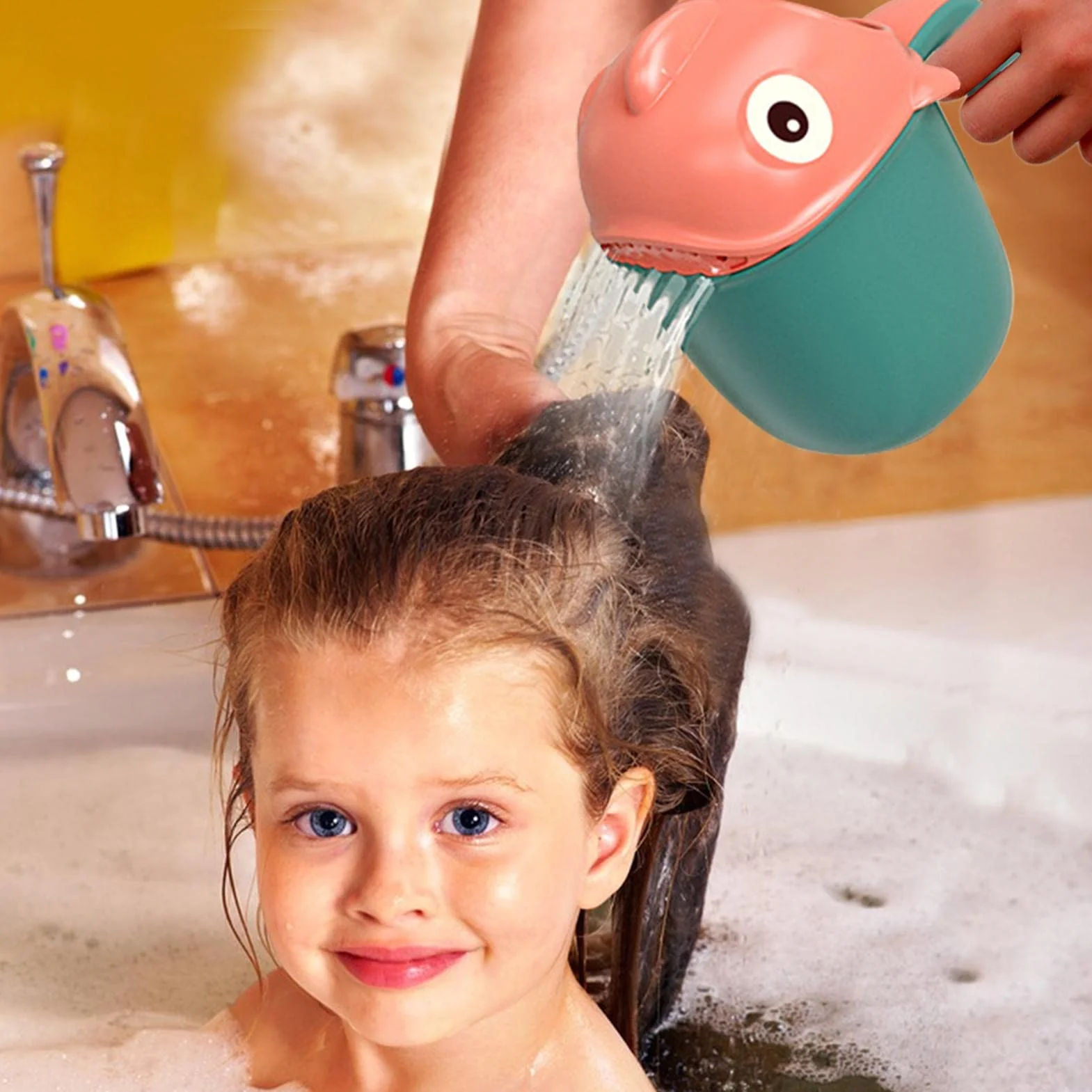 Gobelet de Rinçage pour Bébé, Rince-shampooing Cascade Enfant, Arrosoir de Bain Cheveux Bébé