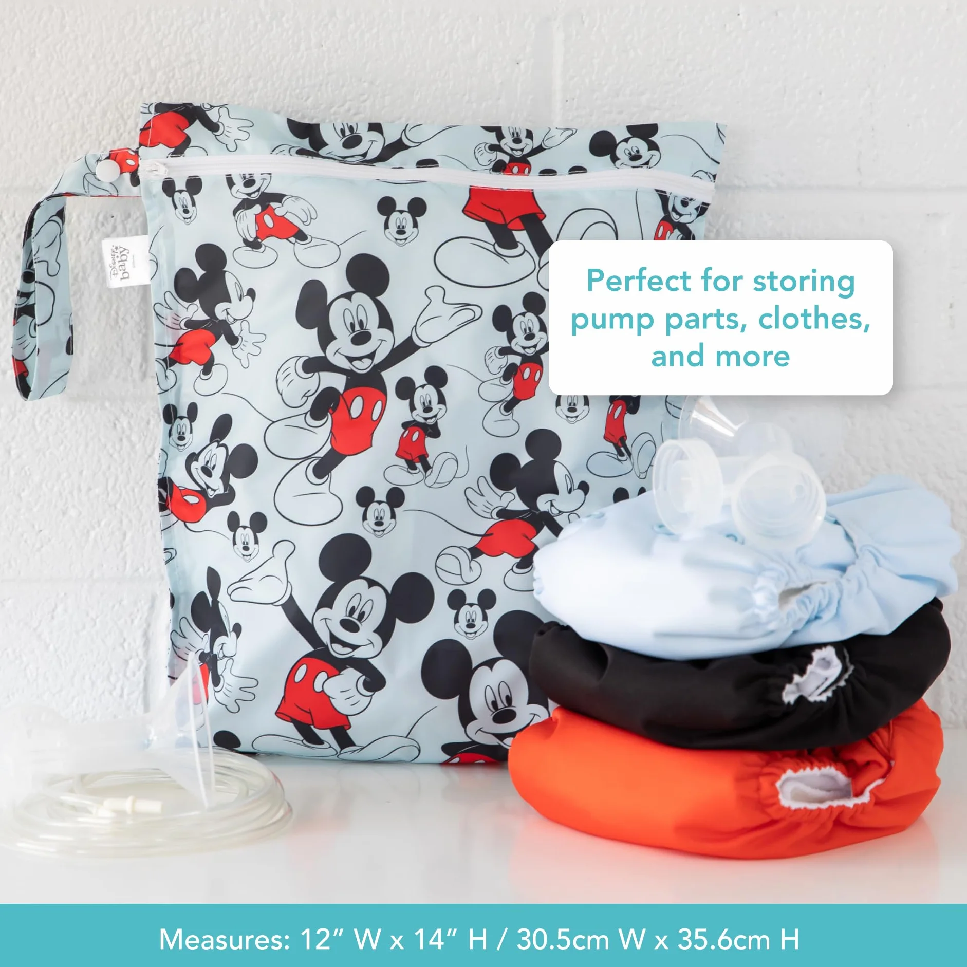 Bumkins Disney Sac imperméable lavable réutilisable 30,5 x 35,6 cm Mickey Mouse