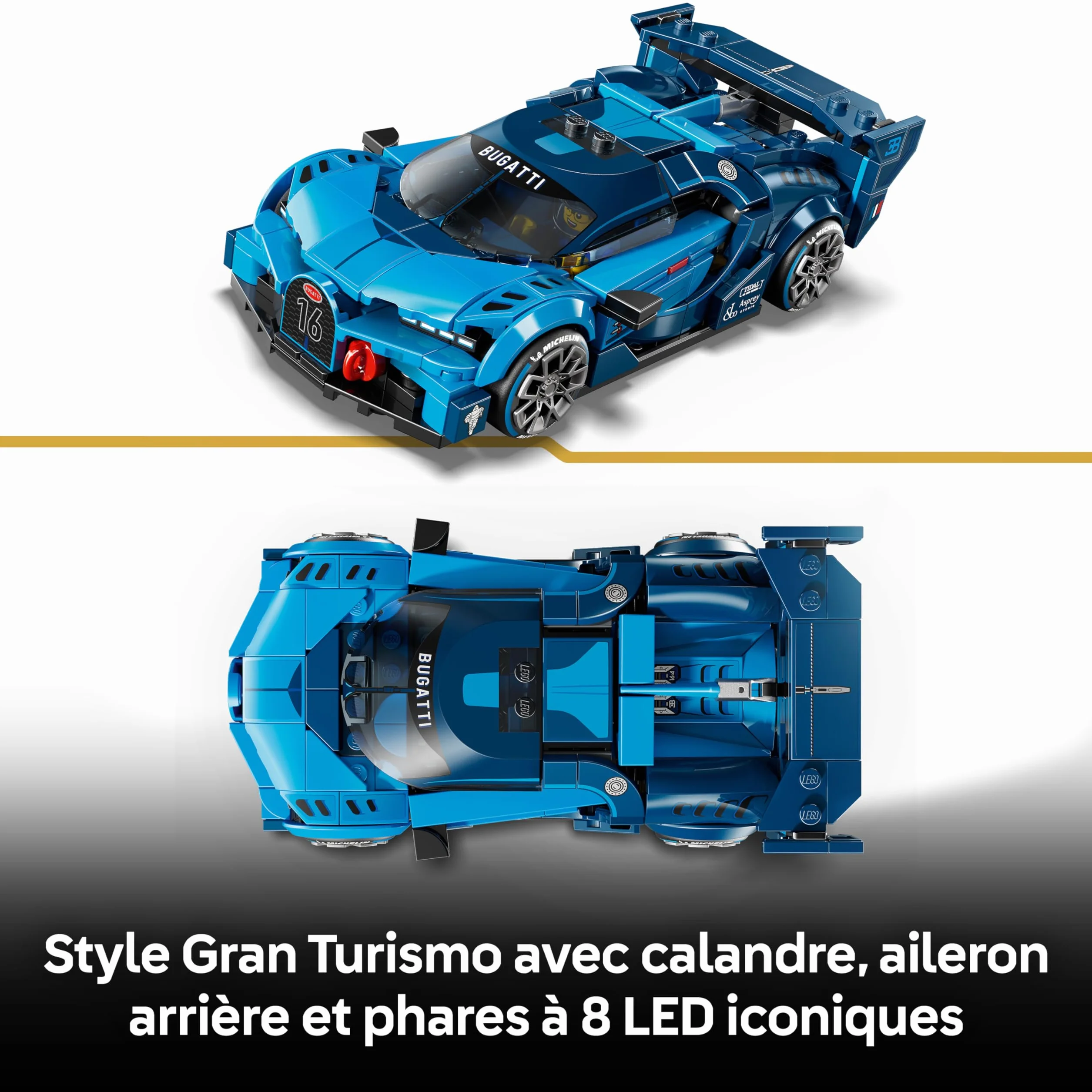 LEGO Speed Champions Bugatti Vision GT 77253 Voiture Maquette Minifigurine Pilote Cadeau 9 Ans