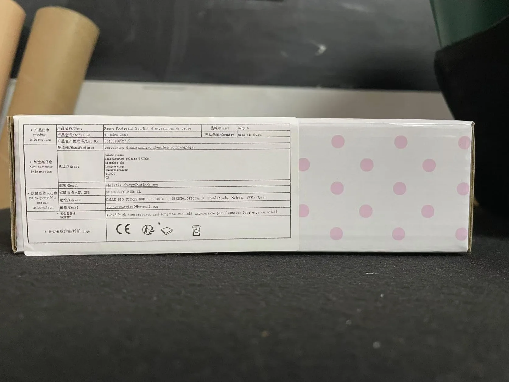 Kit de souvenir pour bébé Empreinte main ou pieds avec cadre en bois