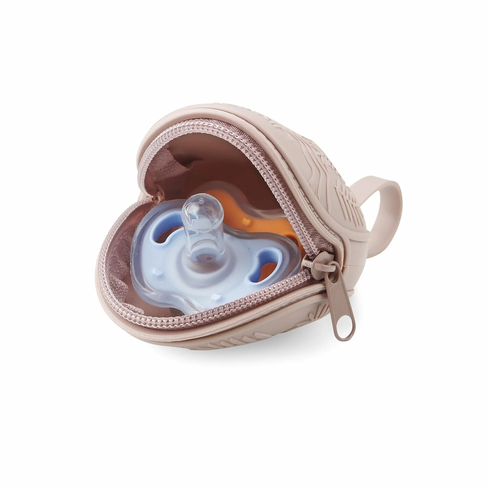 PandaEar Étui Porte-Sucette en Silicone Pack de 3 Pochette Rangement Bébé Rose