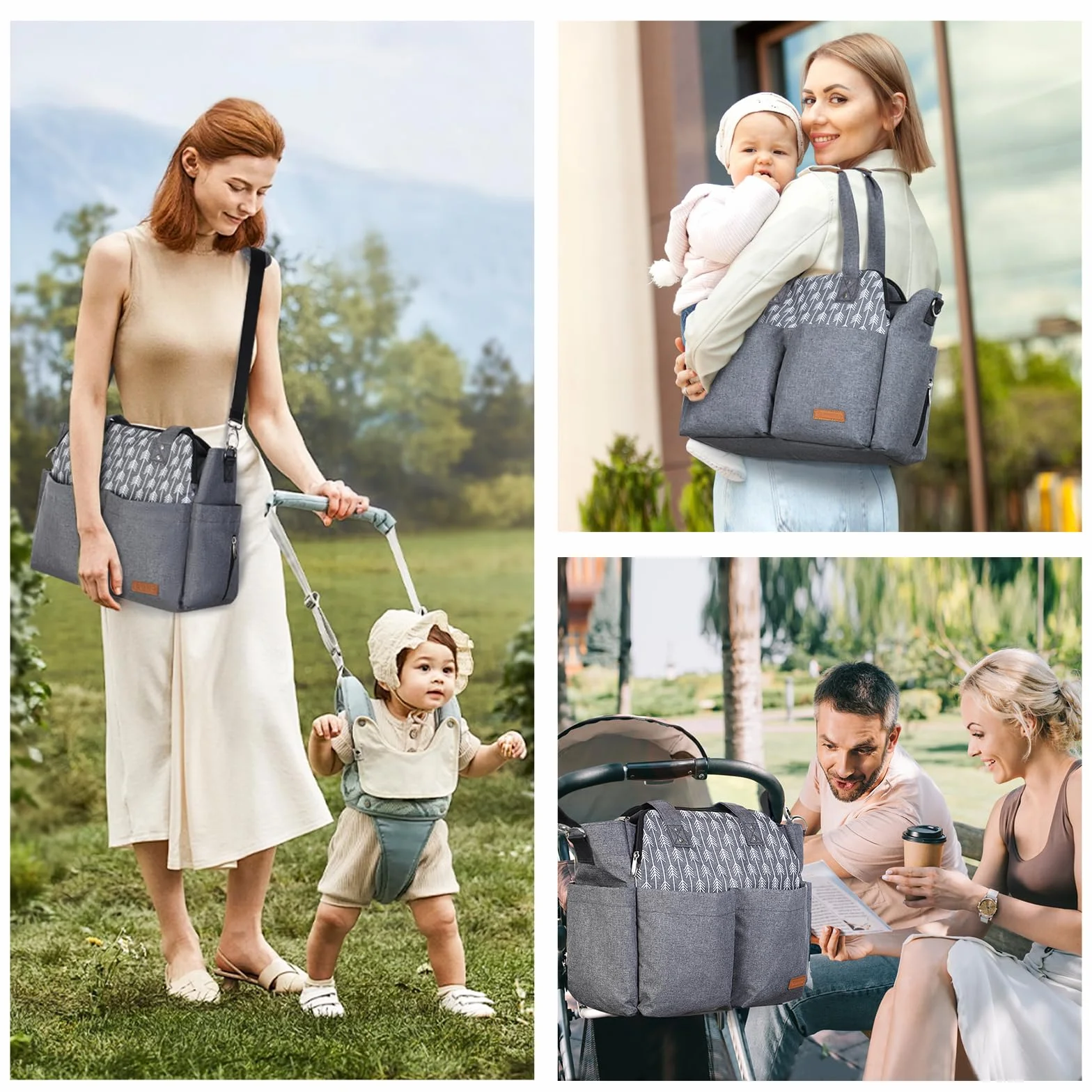 Lekebaby Sac à Langer Bébé Bandoulière Sac Maternité Grand Portable