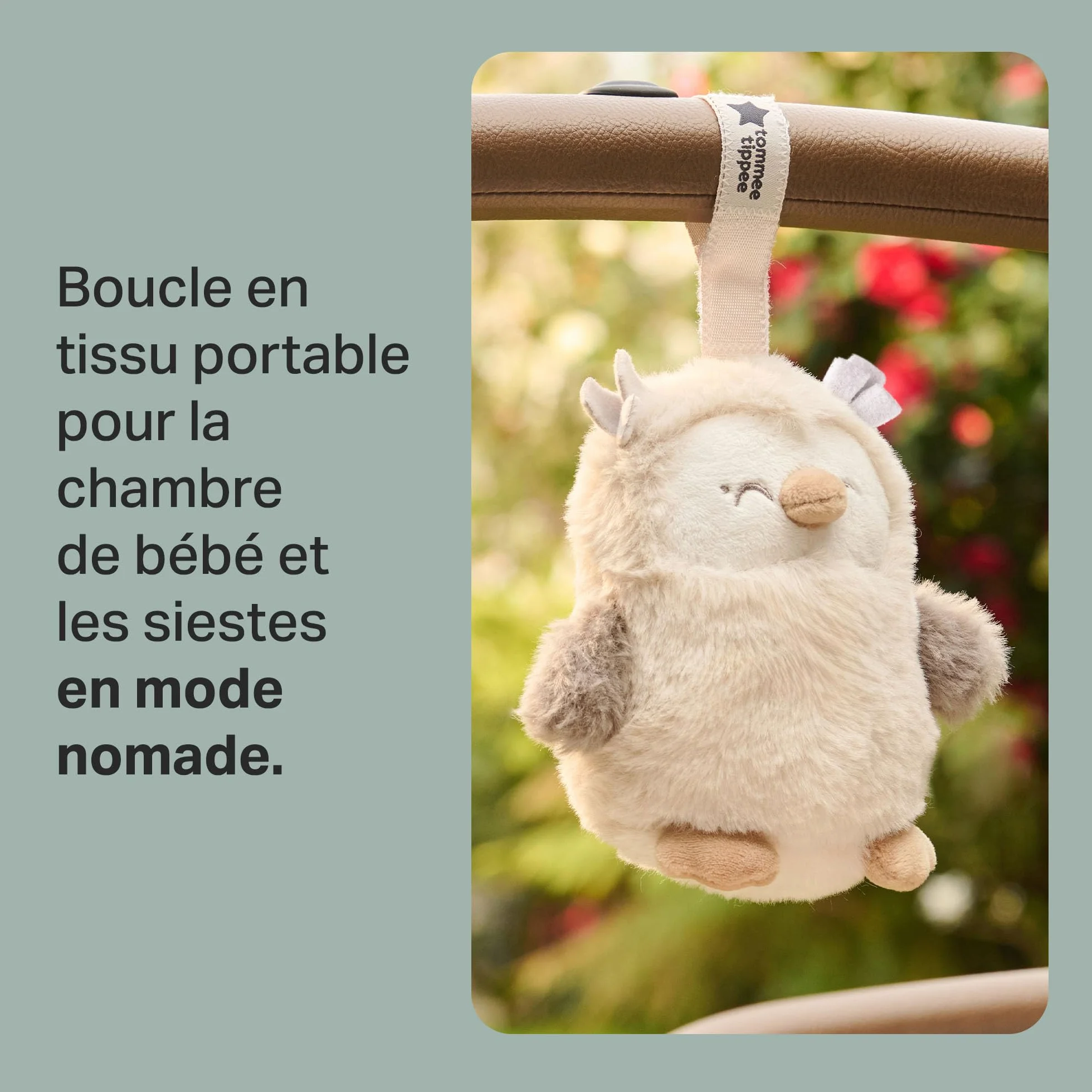 Tommee Tippee Mini OllieChouette Aide au sommeil portable bruit blanc machine rechargeable USB 72h lavable