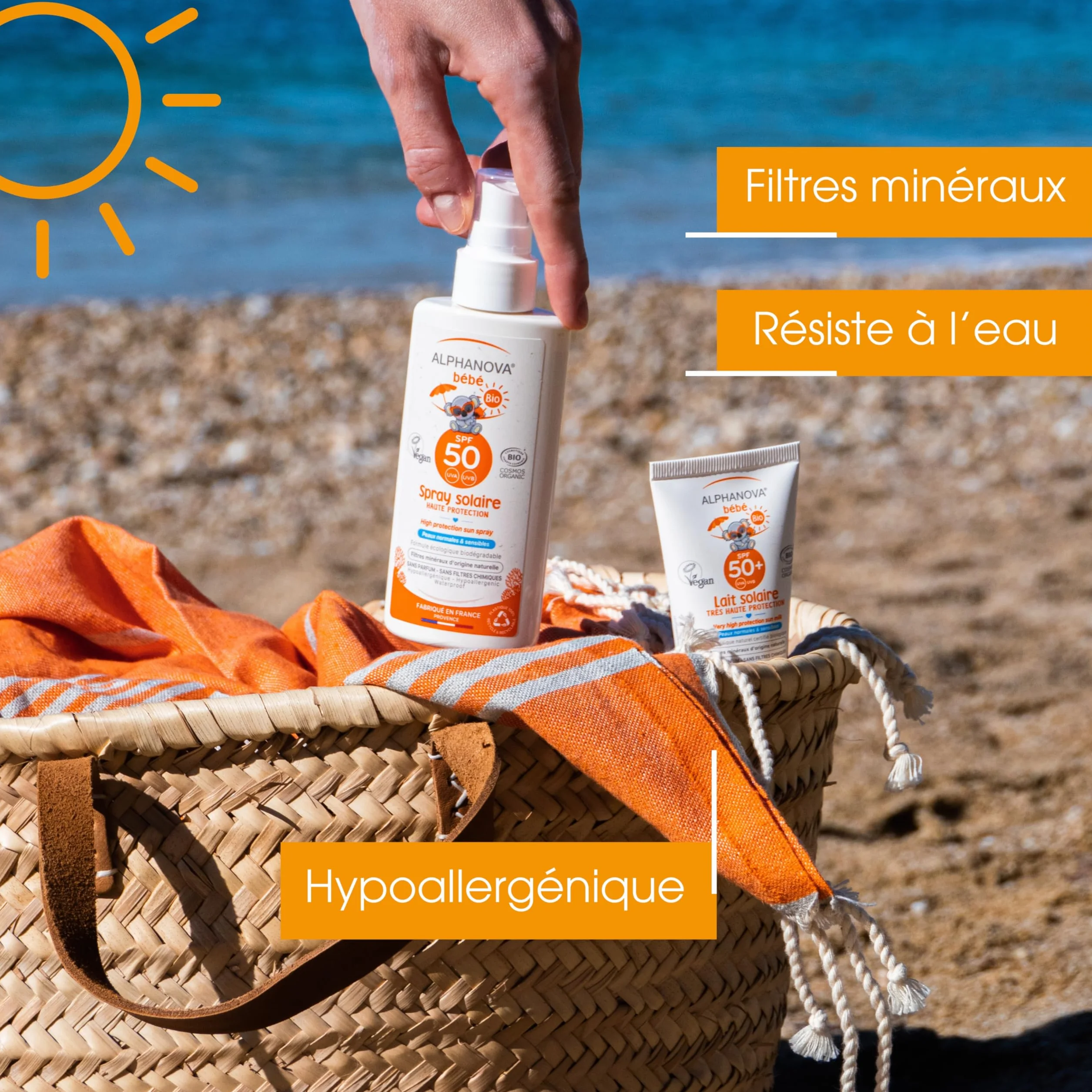 ALPHANOVA Crème solaire bébé SPF50+ Bio 50g