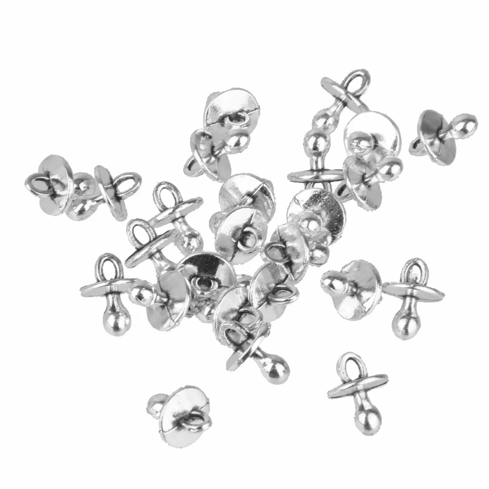Breloques Sucette Bébé en Alliage Argent 25pces pour Bijoux Artisanat DIY