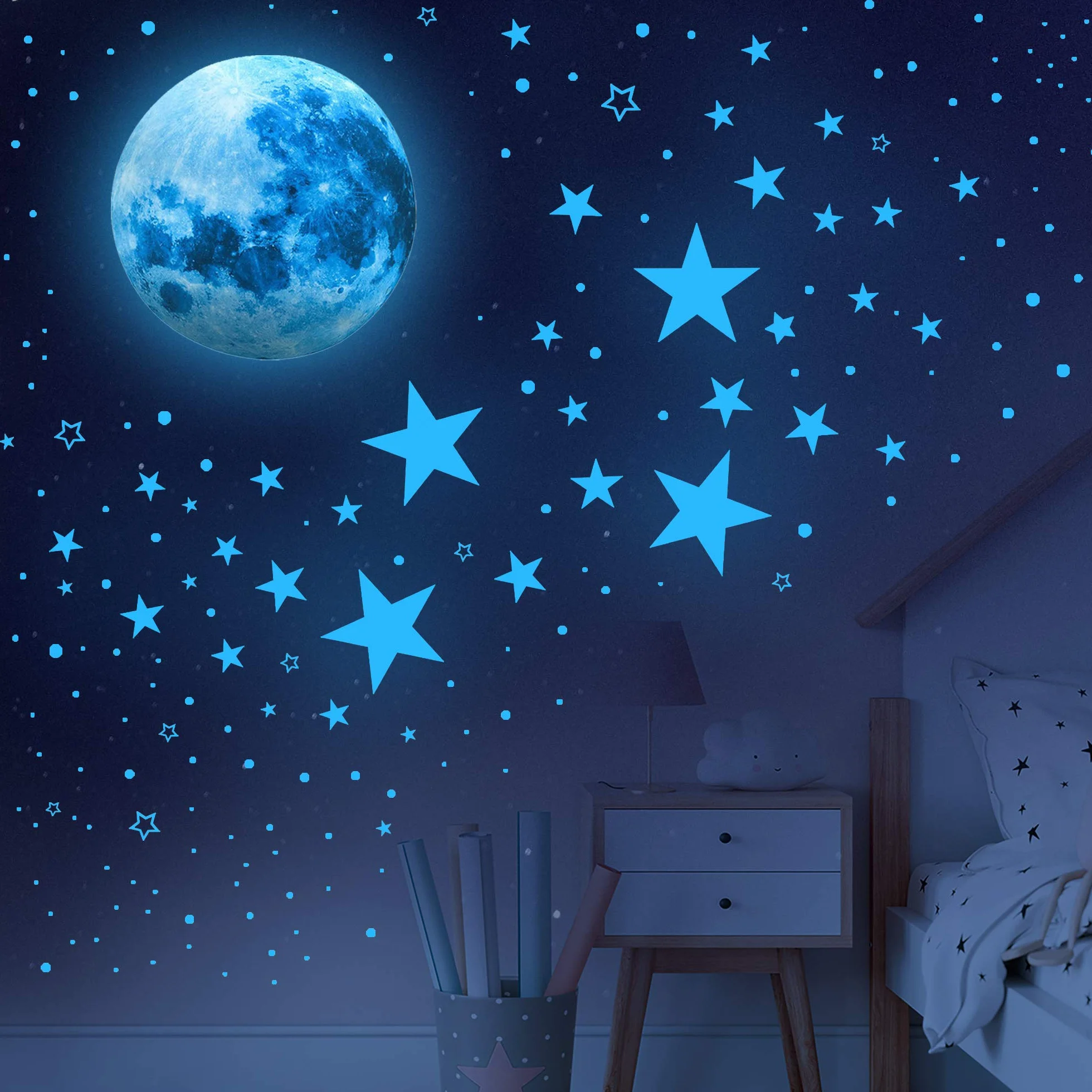 Etoiles Phosphorescentes Plafond Autocollants Muraux Fluorescents Enfants Décoration
