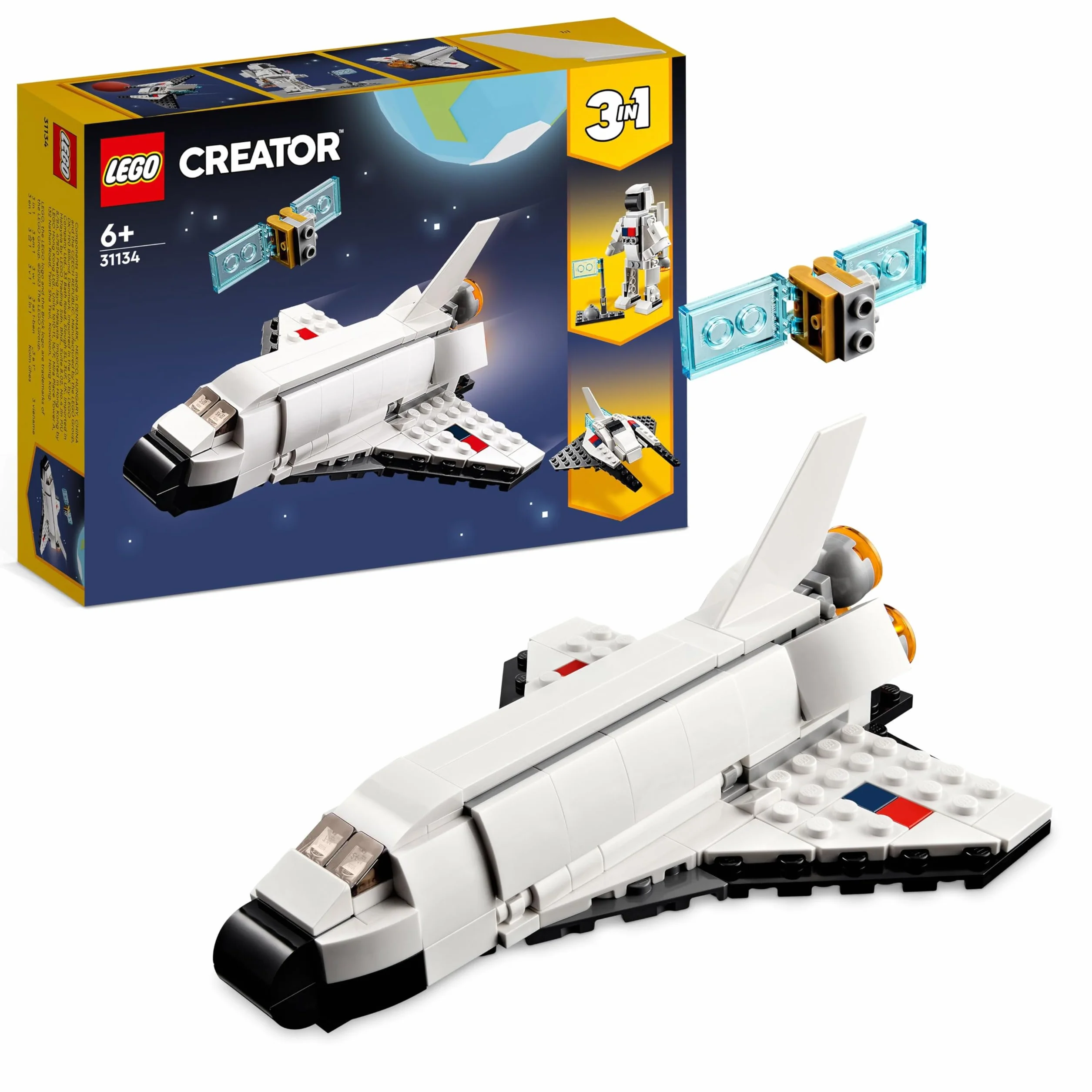 LEGO 31134 Creator 3-en-1 La Navette Spatiale, Jouet de Construction pour Enfants Dès 6 Ans